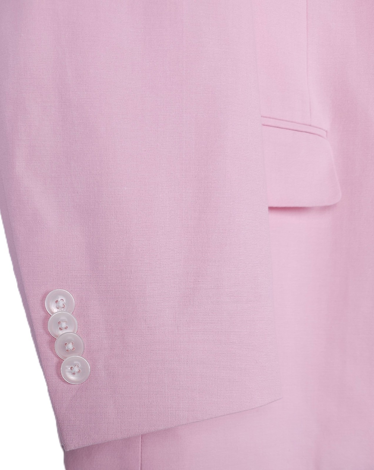 Tommy Hilfiger Mens Modern Fit 2 Piece Suit 46R 40×30 Light Pink Solid Chambray