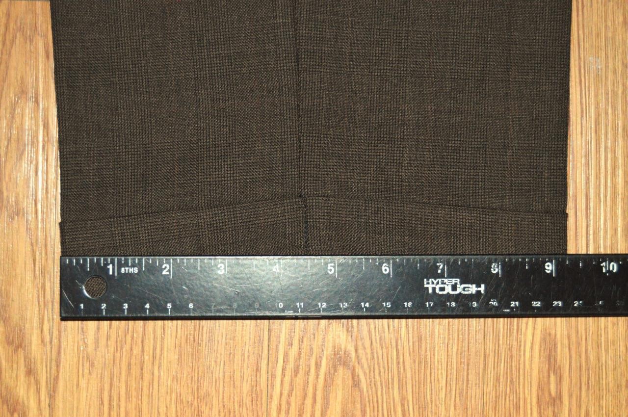 USA Hart Schaffner Marx 42 L glen plaid 100% wool pleat cuff no vent suit w4j6*