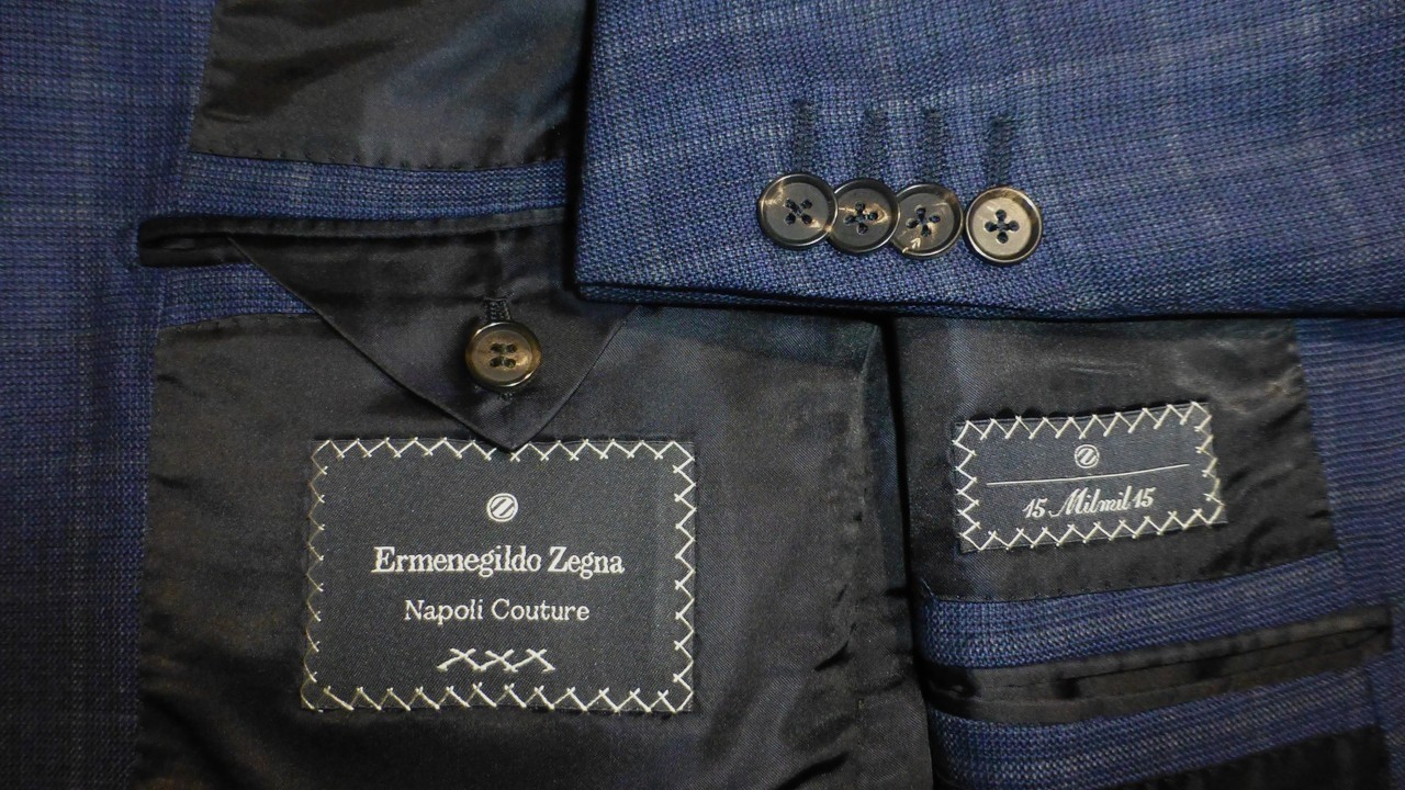 Zegna Couture Blazer 48R/38R Blue Plaid 15 MILMIL 15 Excellent Condition Jacket