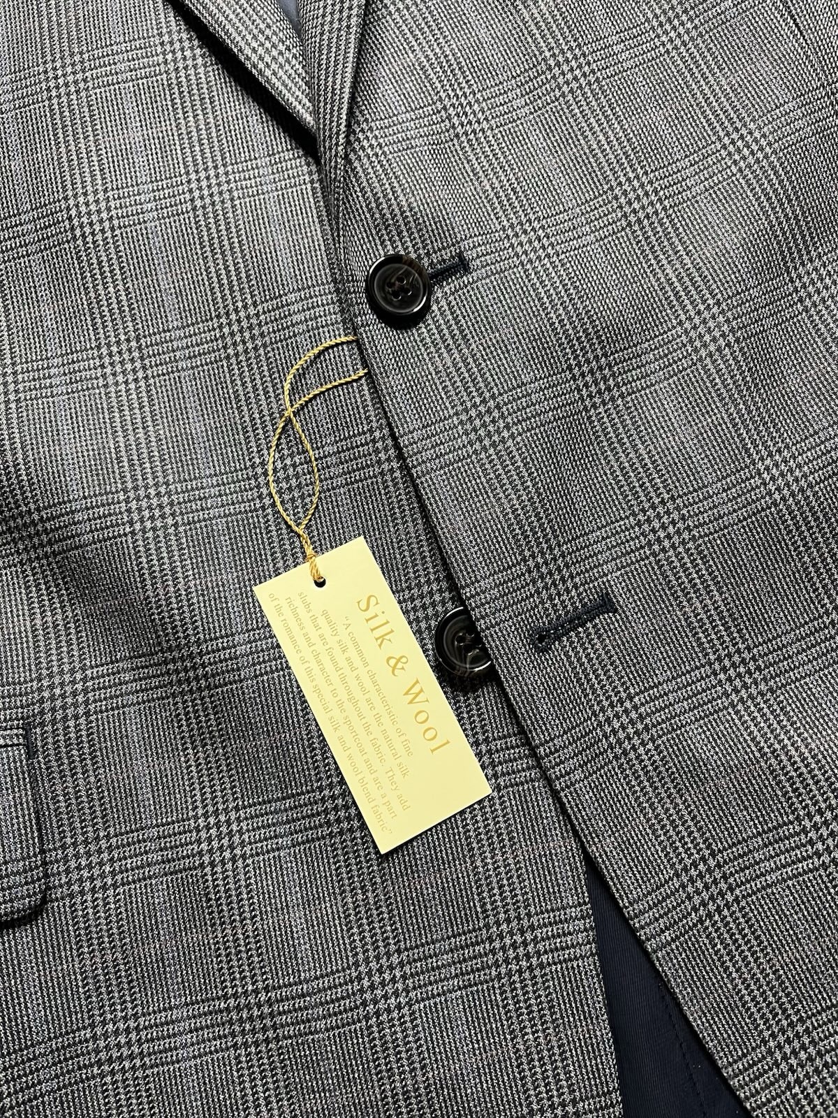 NWT Ralph Lauren Blazer Men 46L Wool&Silk Black/Blue Plaid Sports Coat