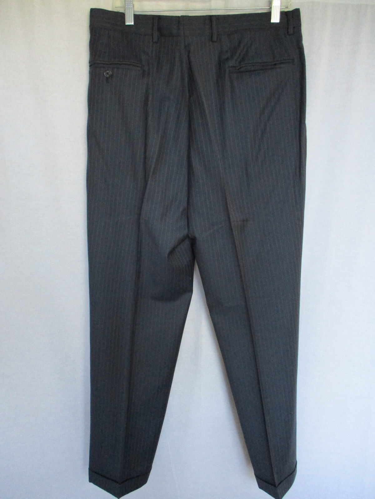 Jos. A. Bank Suit 41L 34×31 Gray Pinstripe 100% Wool