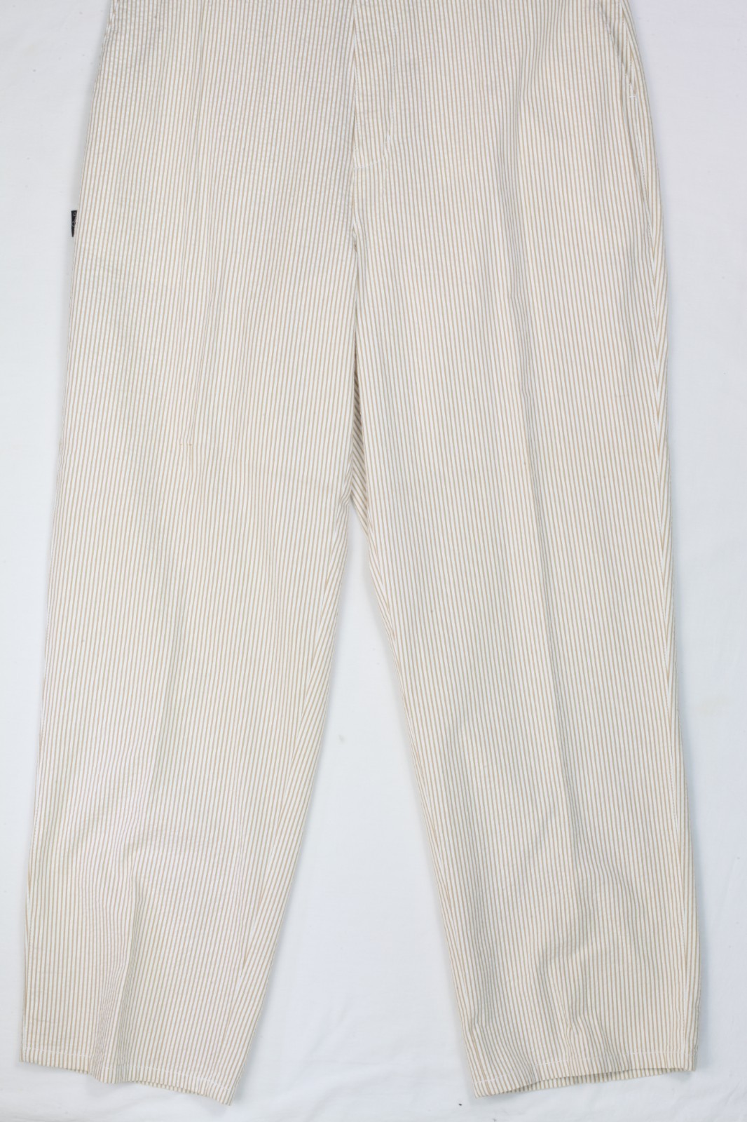 Sean John Seersucker Suit Beige White Cotton XL 36×32 Lightweight Unstructured