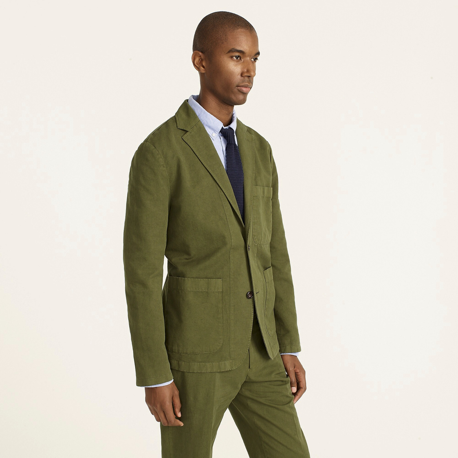 NWT J Crew Chore Blazer Cotton-Linen Chino Suit Jacket, Hillside Olive Green 38R