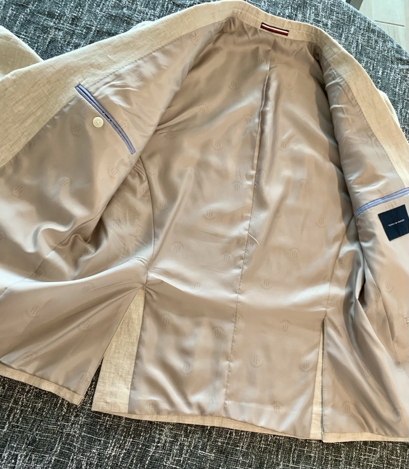 Tommy Hilfiger Beige Modern-Fit Linen 2 Pc Suit – Jacket 38S Pants 32WX30L