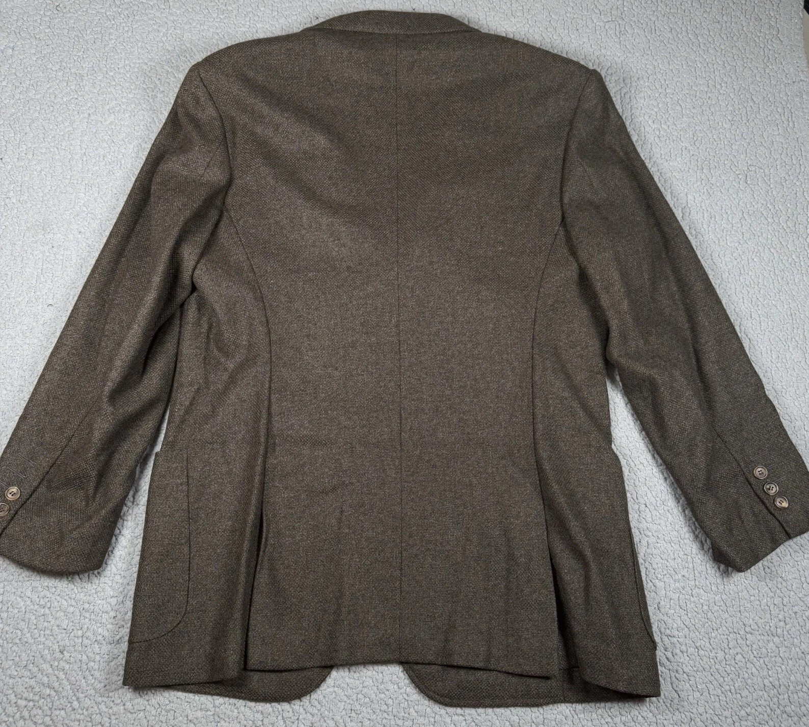 Zanella Blazer Mens 44R Brown Herringbone Wool Cashmere Blend Sports Coat Tweed