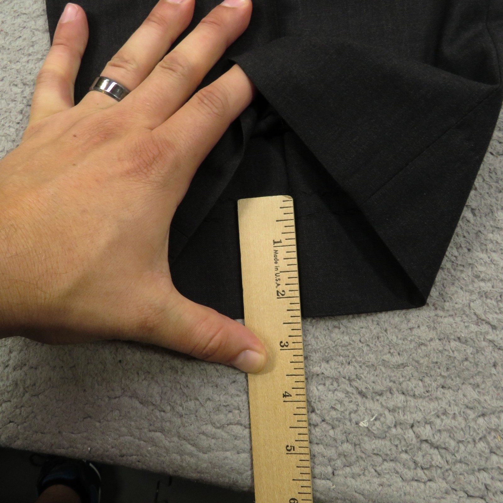 Vitale Barberis Canonico Suit 46L Charcoal Super 140s 40×34 Pant Trouser Bespoke