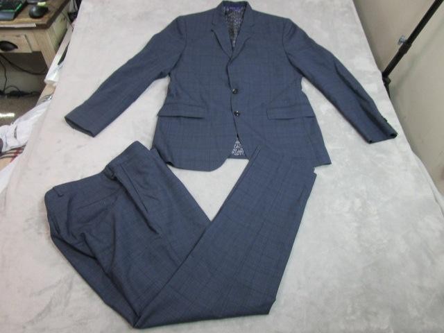Ted Baker Suit Mens 42 Blue Check Wool 2 Piece Made Canada TB93213 Endurance