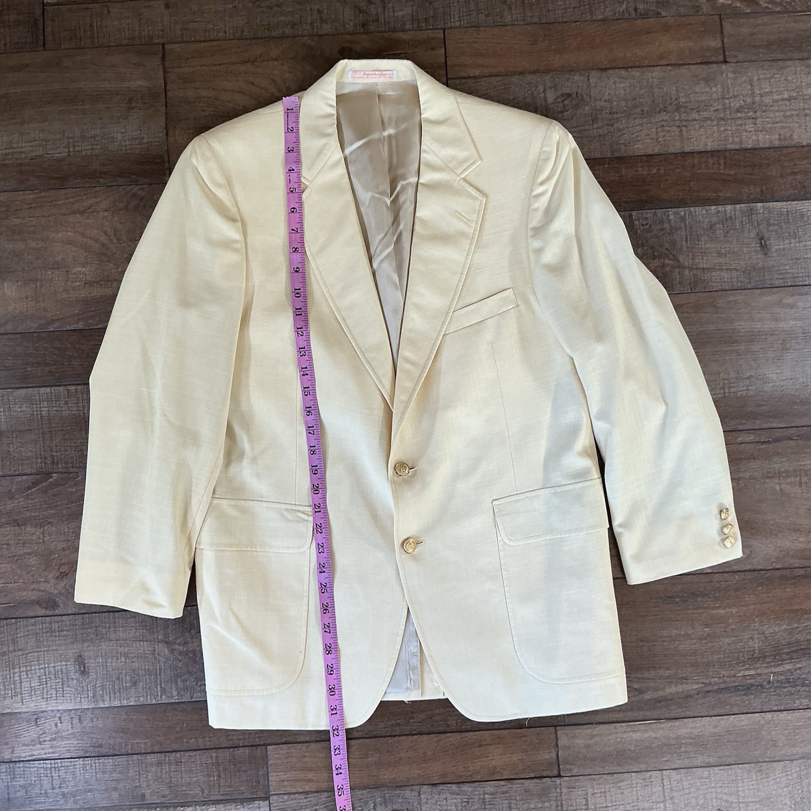 J. Weston Ltd Men’s Size 38R Cream Sport Coat Blazer USA Made Linen Look #10B4