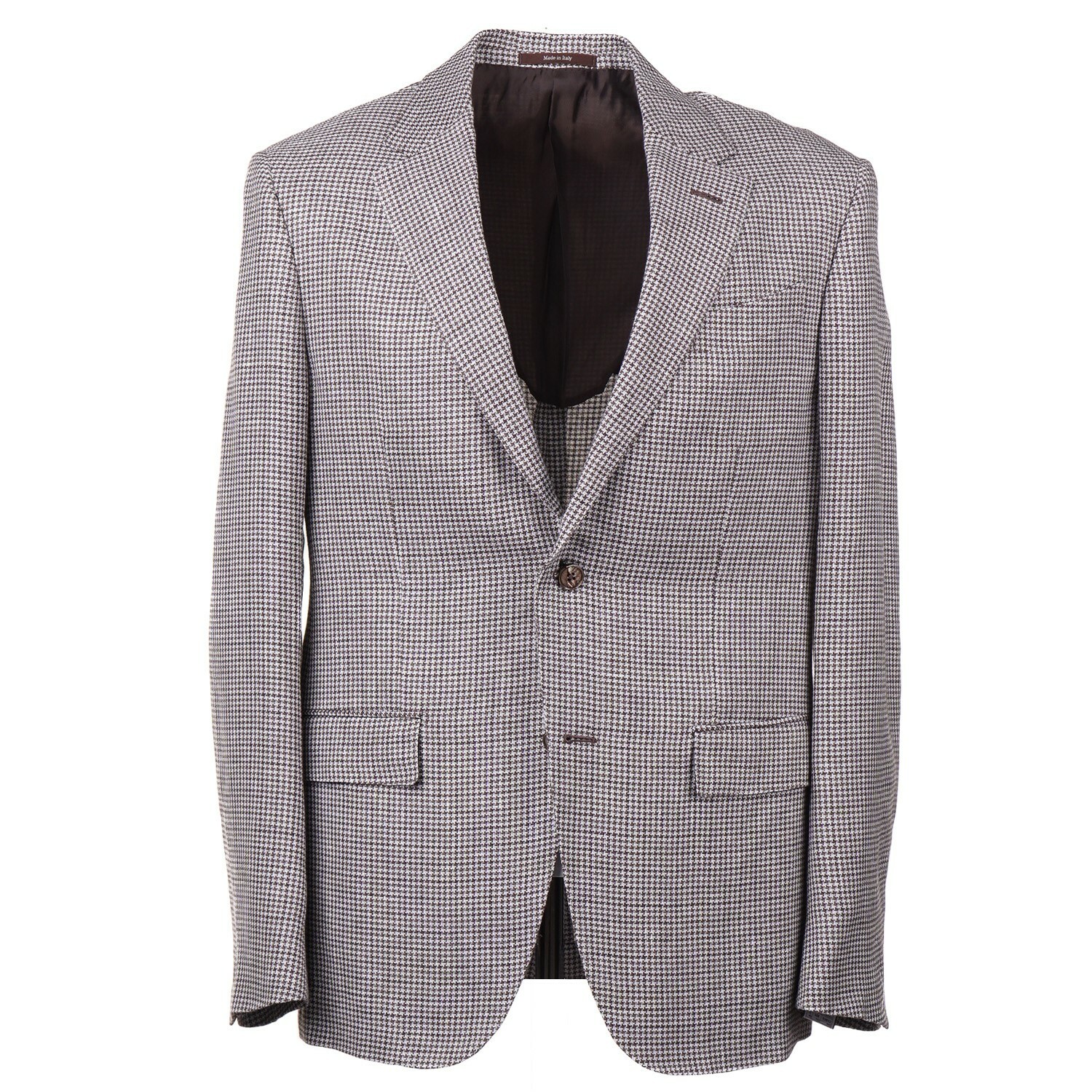 Ermenegildo Zegna Houndstooth ‘Crossover’ Linen-Wool-Silk Sport Coat 44L (Eu 54)