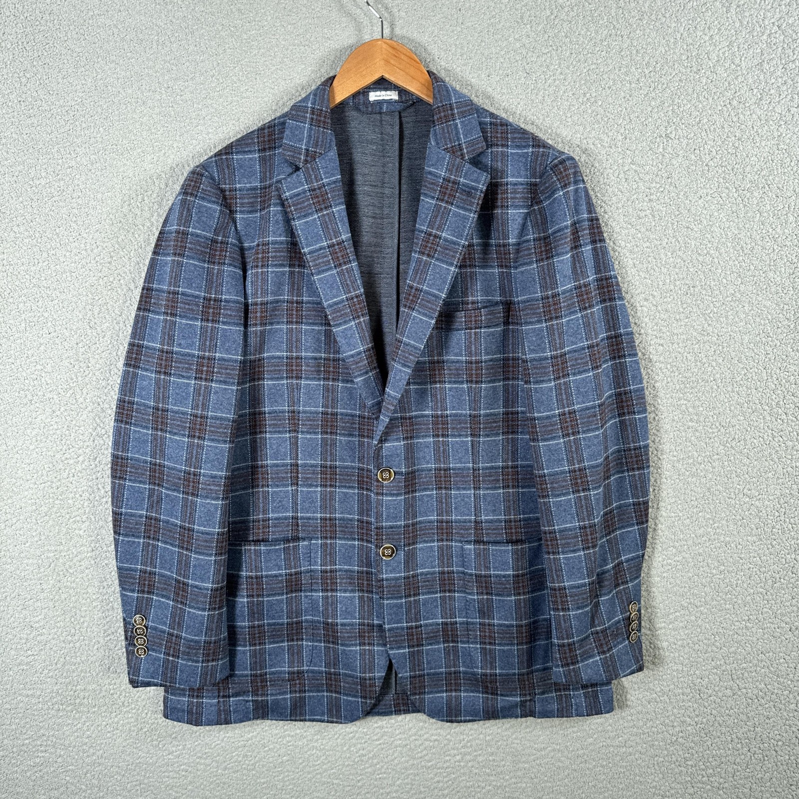 Peter Millar Crown Watson Soft Blazer Mens Medium Blue Plaid Sport Coat Jacket