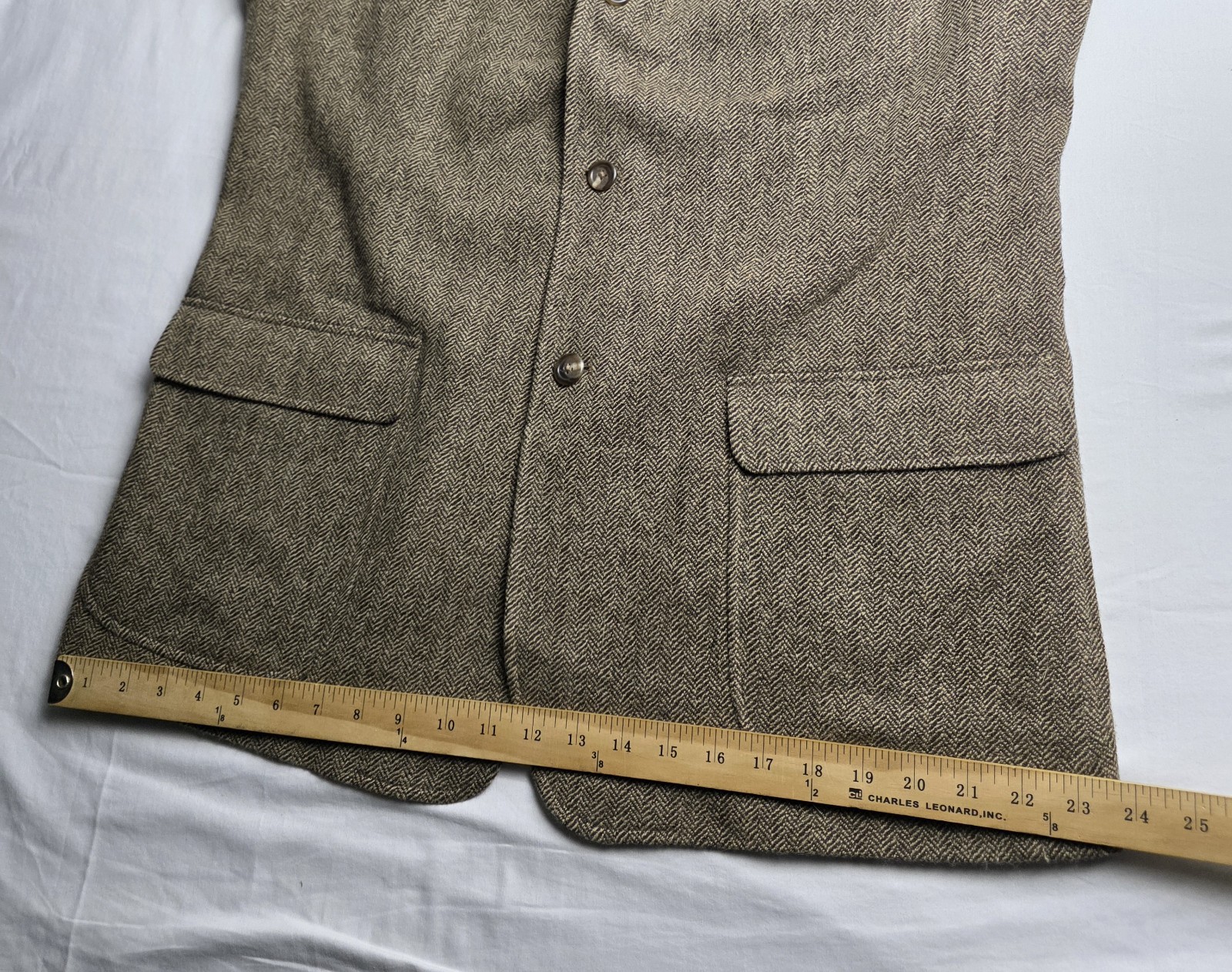 Polo by Ralph Lauren Wool Blazer Herringbone Men XL Preppy Academia Vtg 90s