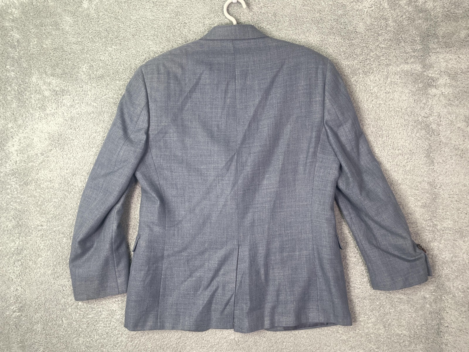 Lauren Ralph Lauren Blazer Mens 38 Short Gray Poly Rayon Linen Sport Coat Jacket
