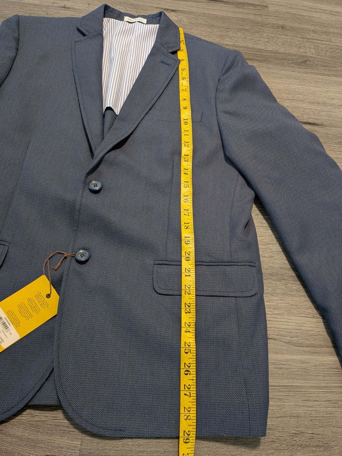 NWT Camiciamoci Mens Navy Blue Unstructured Polyester Blend Sports Coat Size 44R