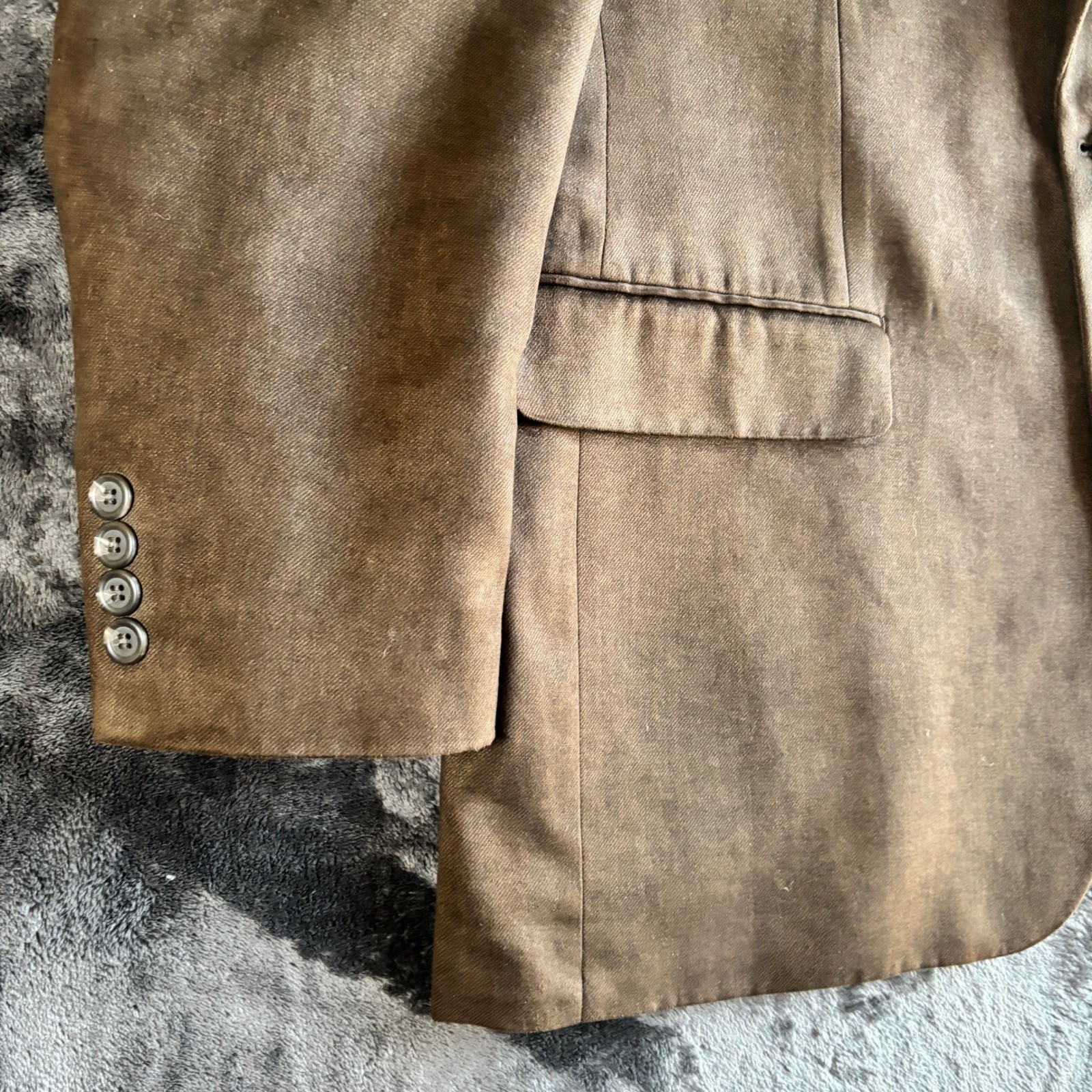 Lauren Ralph Lauren Mens Brown Faux Suede Two Button Blazer Sport Coat 44R