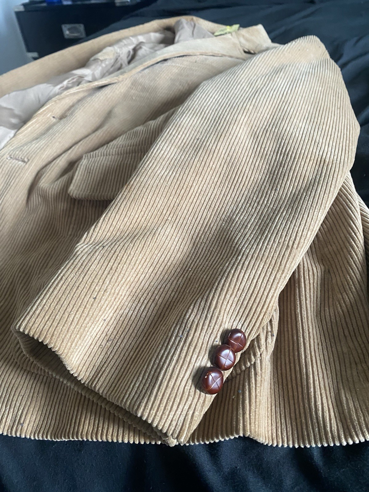 911 COLLECTION Tan Corduroy Sports Jacket 46R – 100% Cotton, 100% Rayon