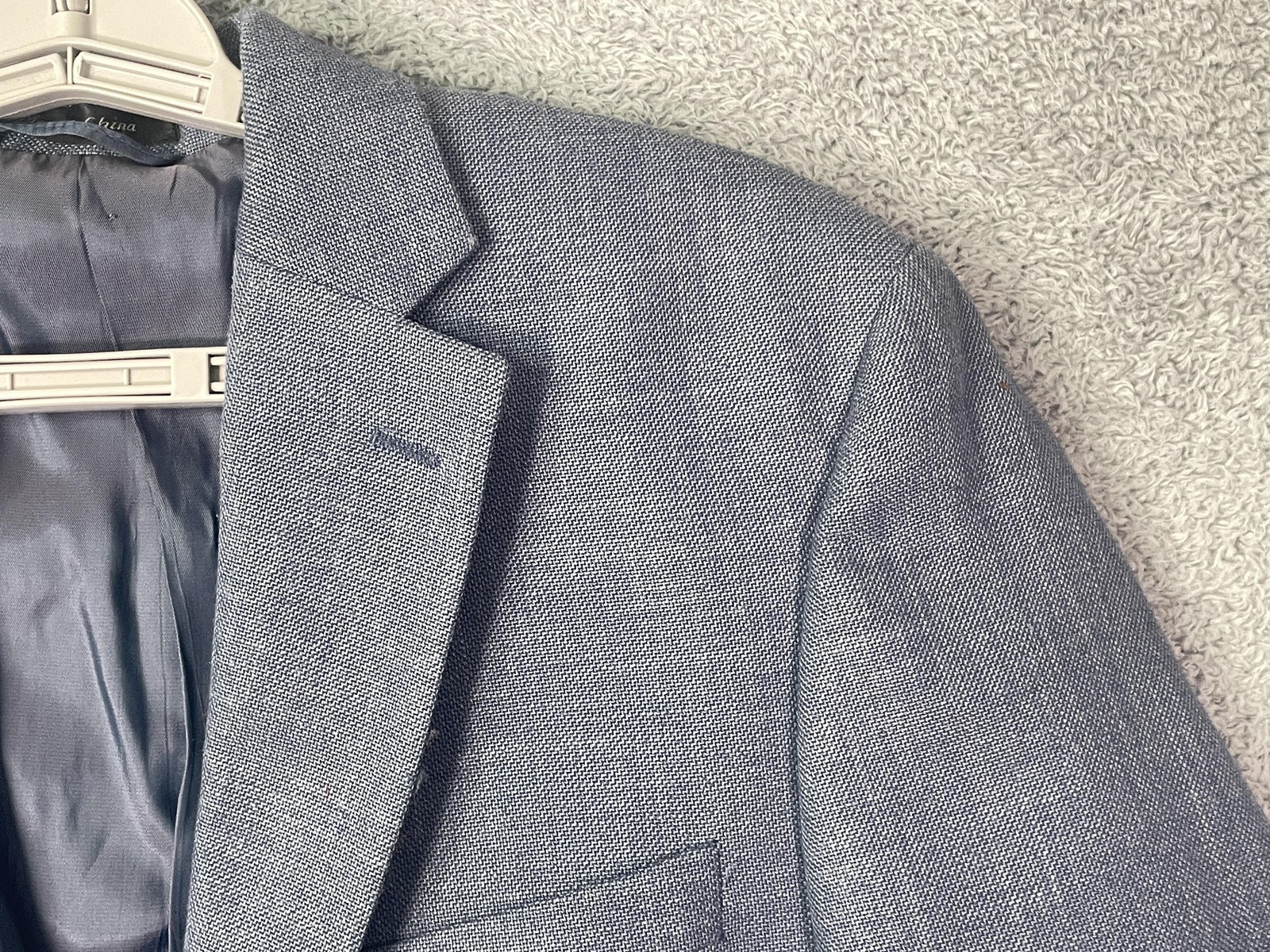 Lauren Ralph Lauren Blazer Mens 38 Short Gray Poly Rayon Linen Sport Coat Jacket