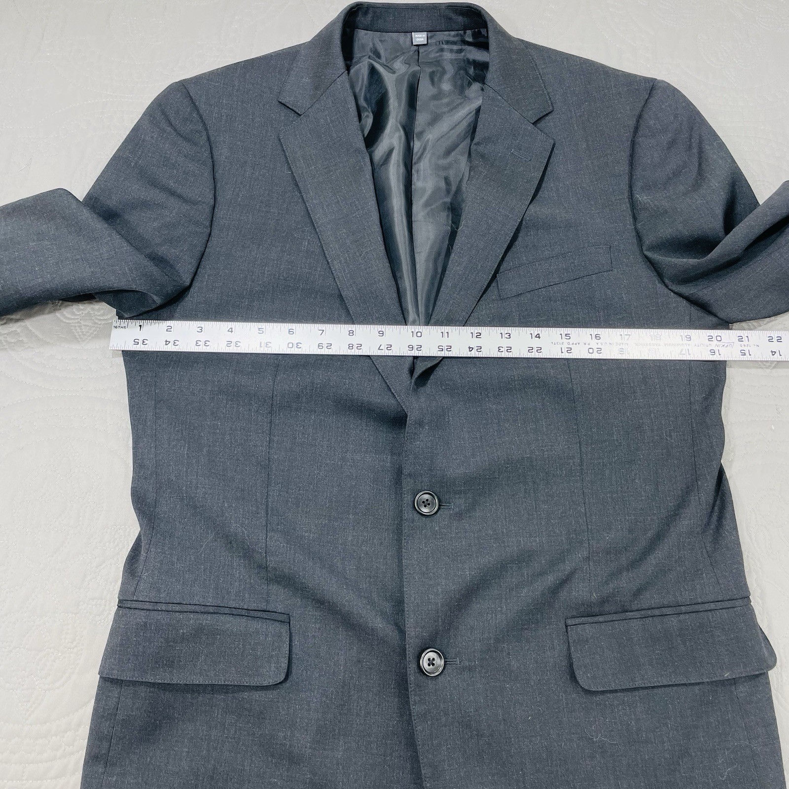 Bonobos Jacket Men 40L Long Gray Wool Stretch Blazer Sport Coat Standard Fit