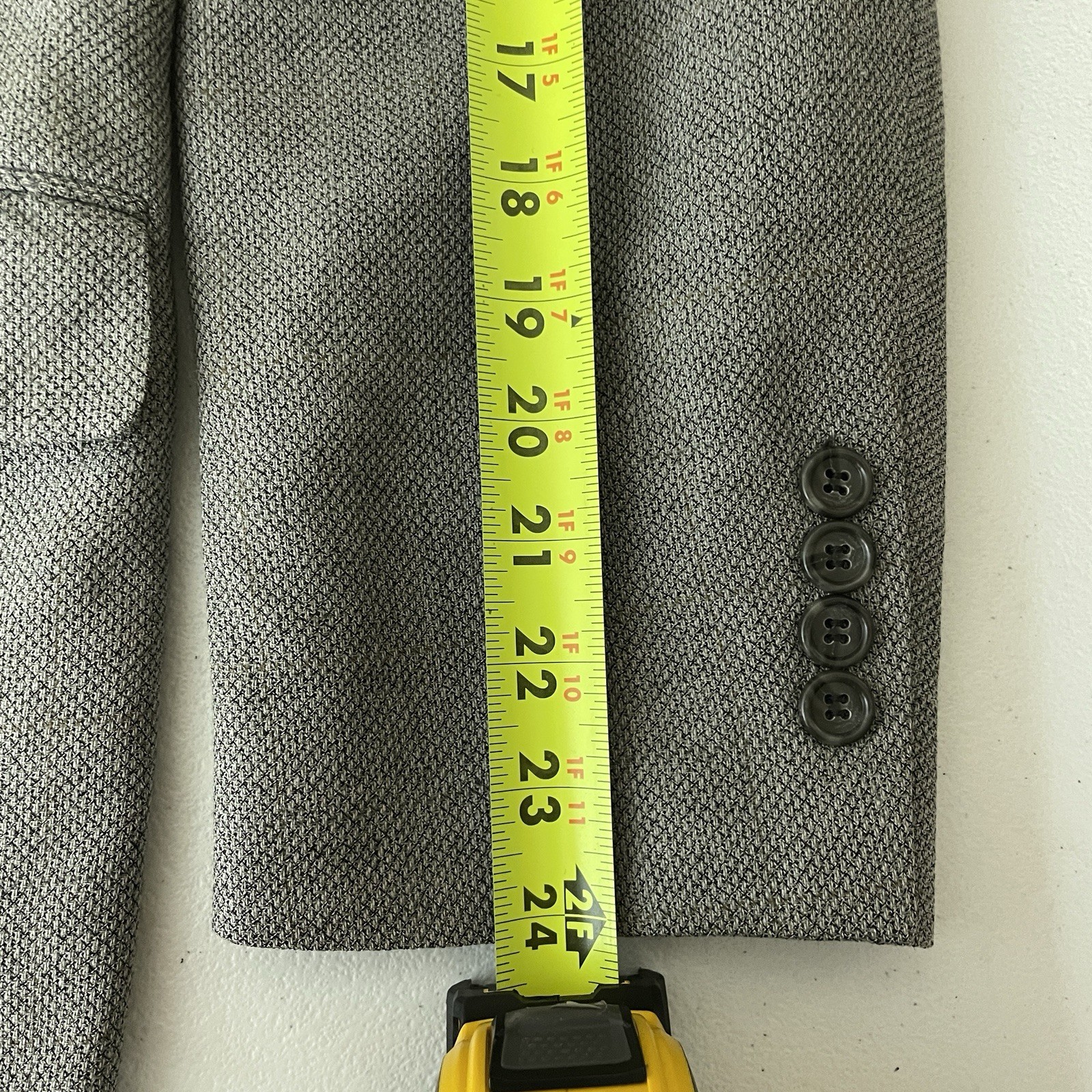 Jones New York Sport Coat Mens 42R Gray Multicolor Check Silk Wool Three Buttons