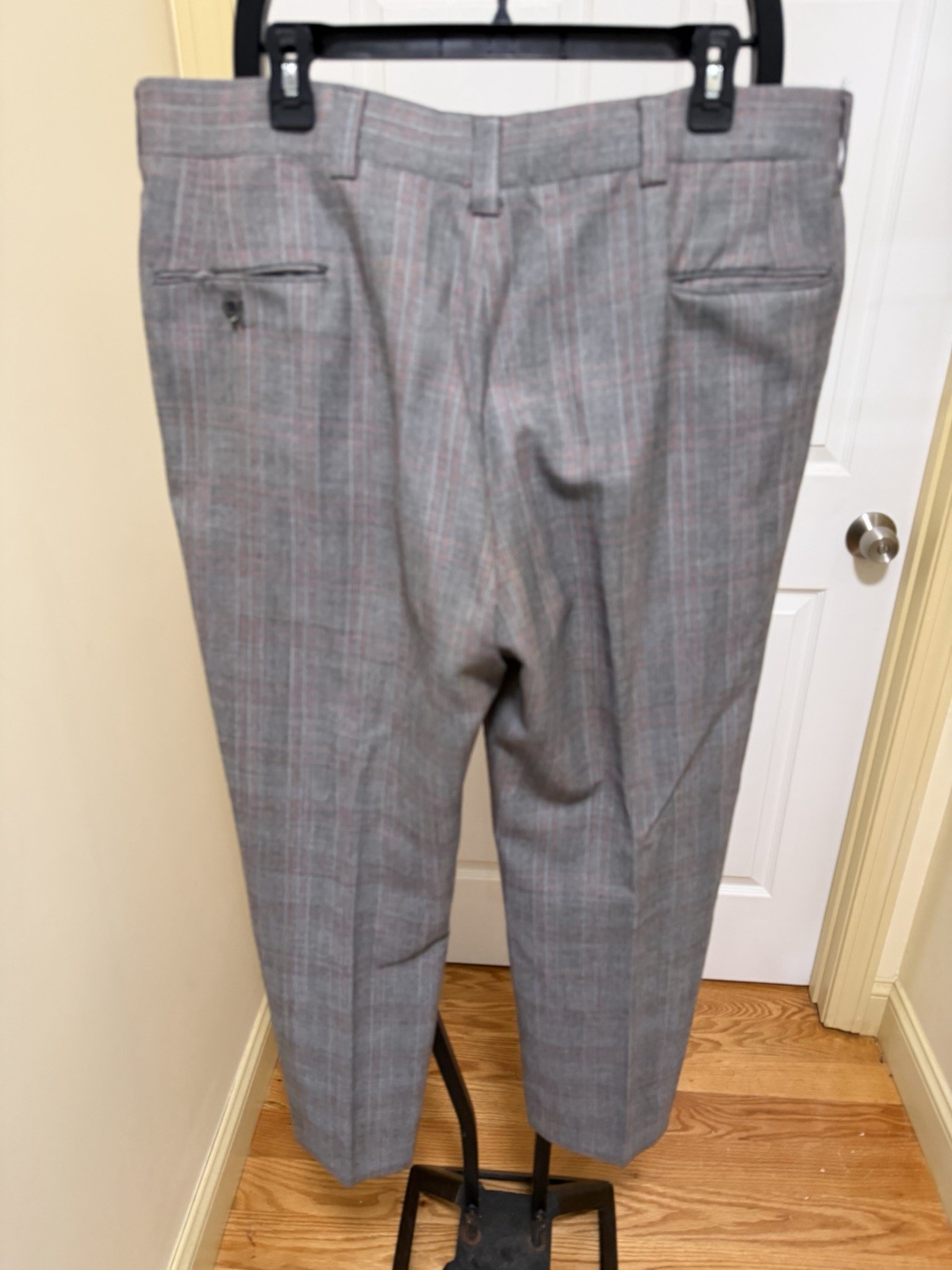 Vintage 70s Men’s Cricketeer Gray Glen Plaid Suit 46R/40W Made For Jordan Marsh