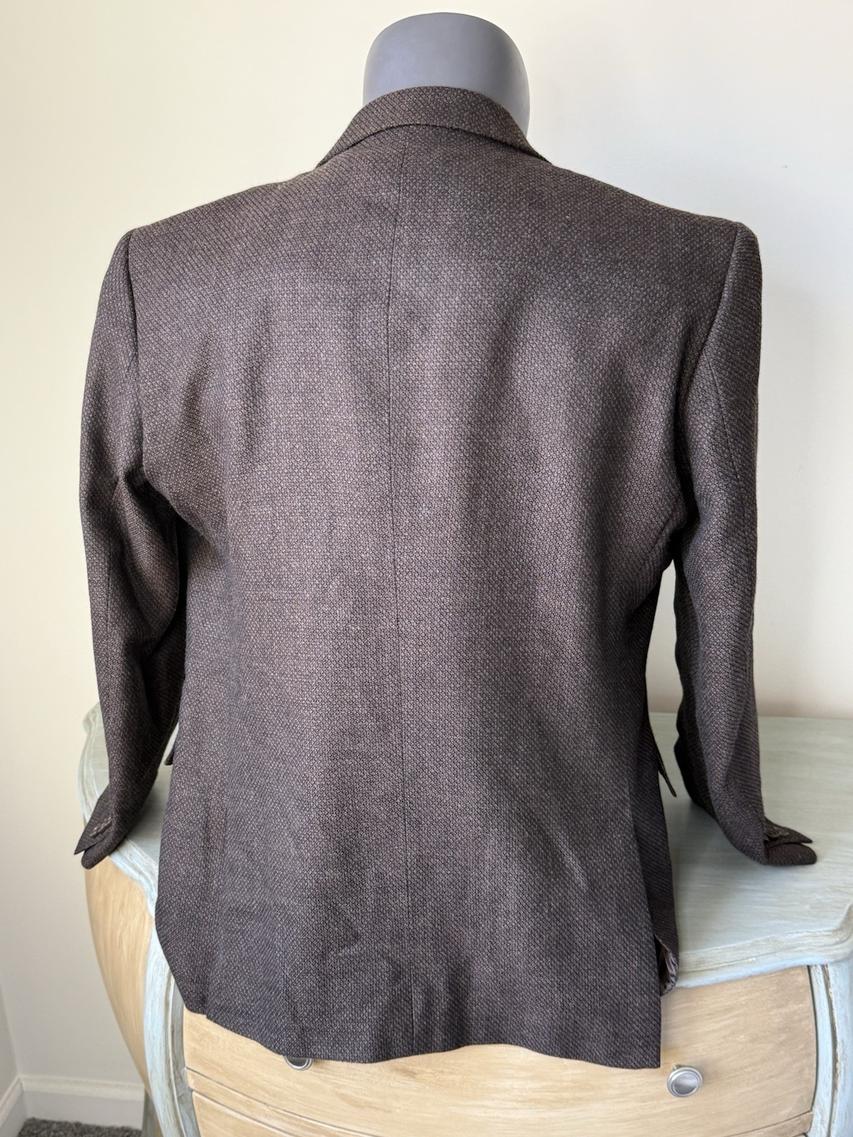 Stafford Sport Coat Merino Wool Mens 42 Reg Chocholate Brown Suit Jacket Classic