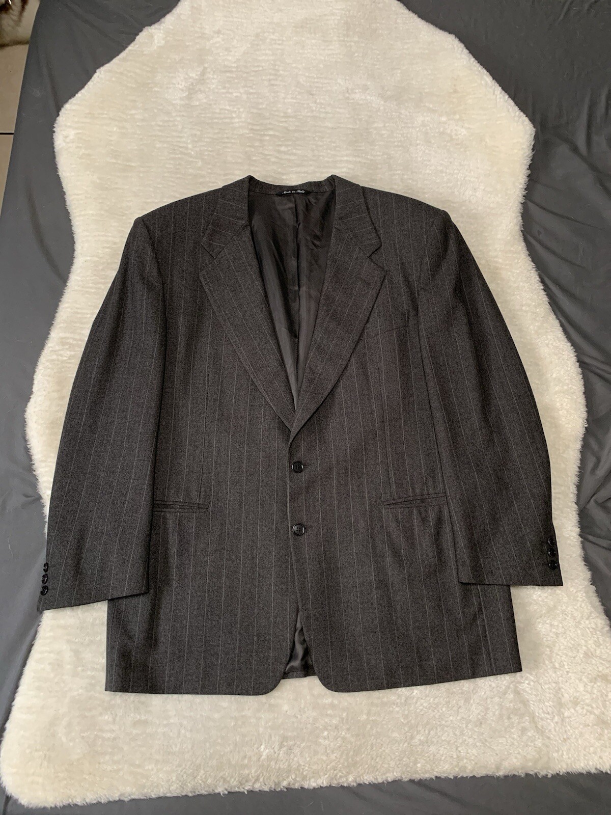 Canali Mens Gray Striped Wool Sport Blazer Jacket EU 54R US 44R Business