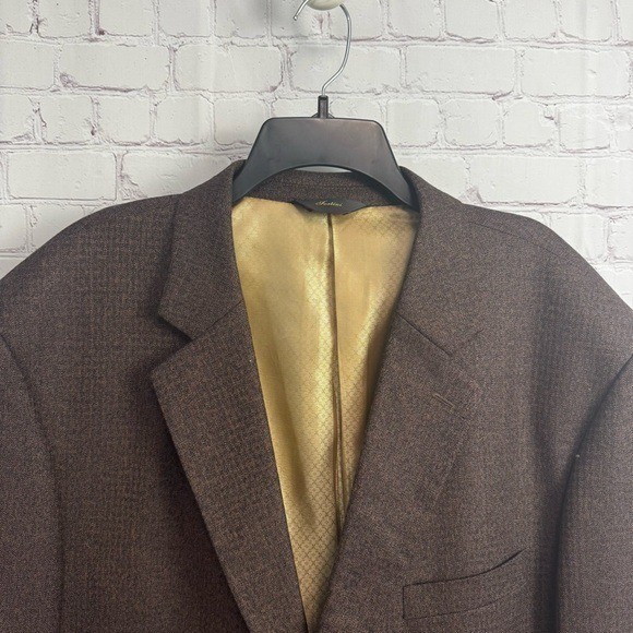 Fortini Italian Collezione brown tweed super fine merino wool blazer size