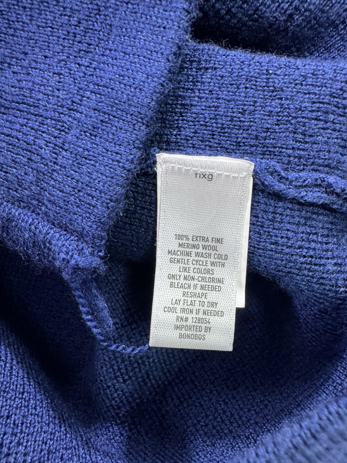 Bonobos Extra Fine Merino Wool Knit Blazer Men’s Large Blue Preppy Sweater