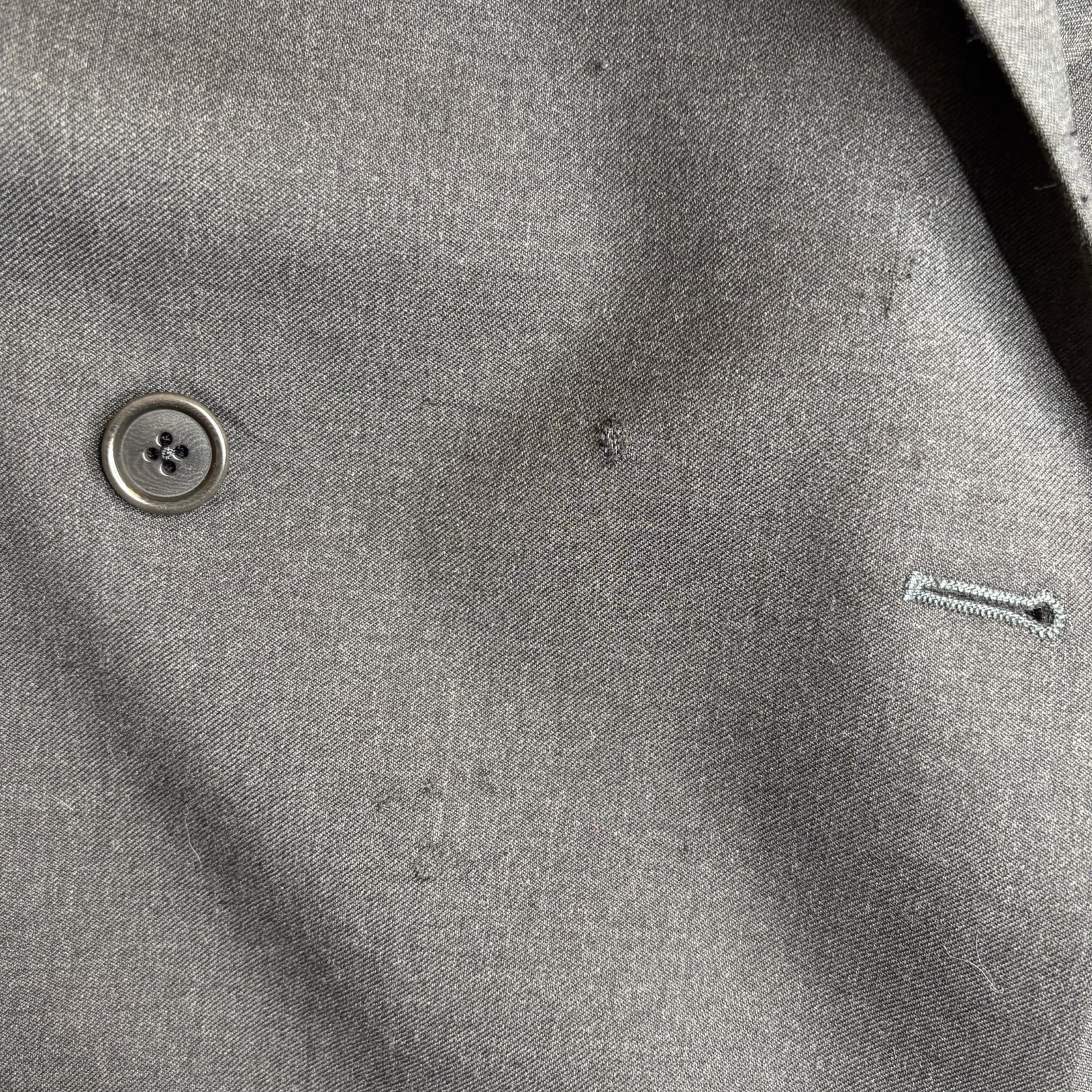Vintage 1983 HUGO BOSS 44L/36×31 Double Breasted Peak Lapel Wool Suit USA