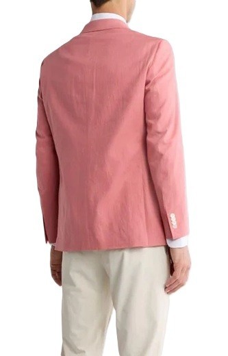 Tommy Hilfiger Mens Modern Fit Linen Sport Coat Blazer 40S Light Red Solid NWT