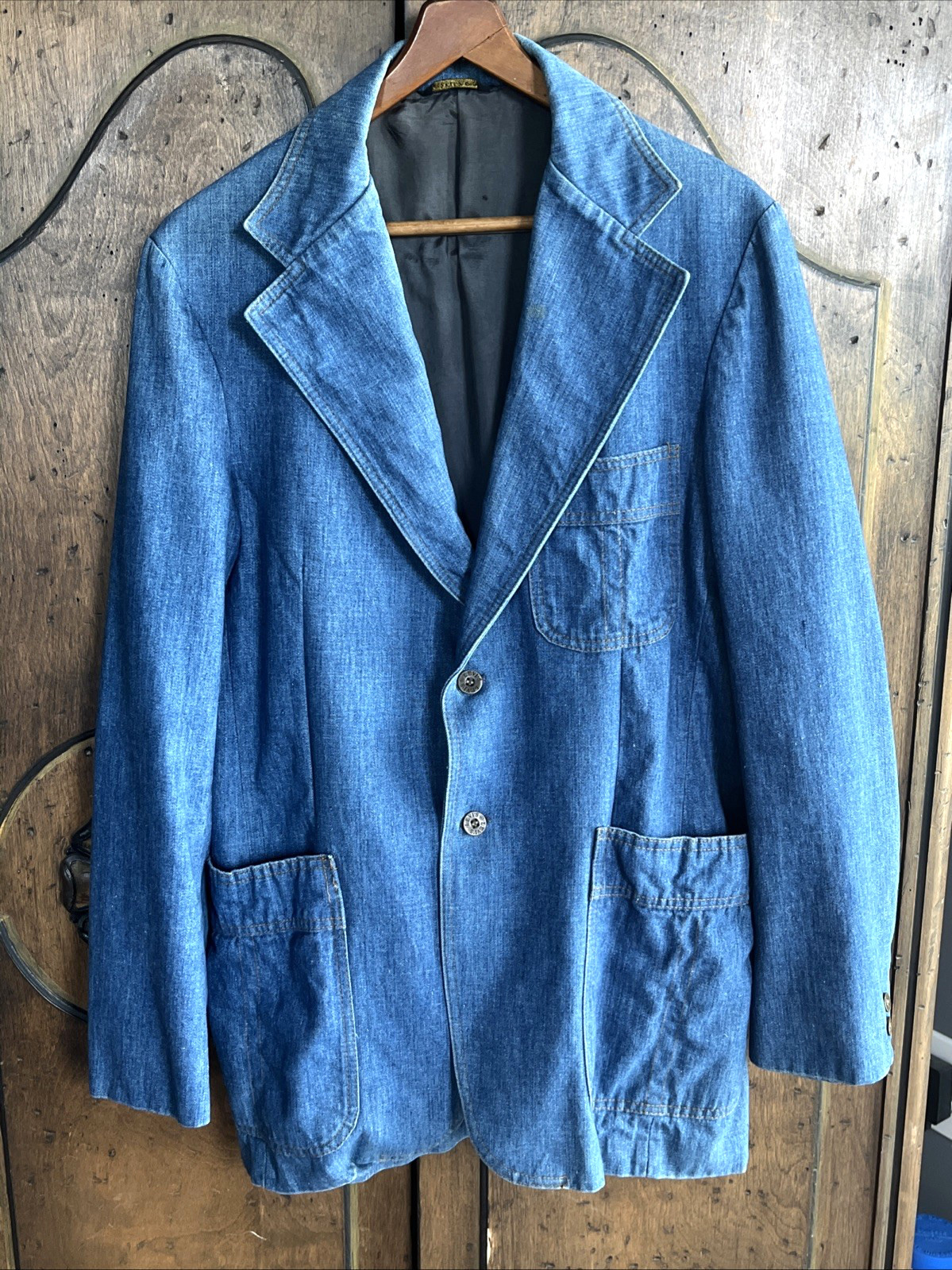 Vintage Levi’s Panatela Denim Blazer Sport Coat Mens 40L Blue 2-Button 70s 80s