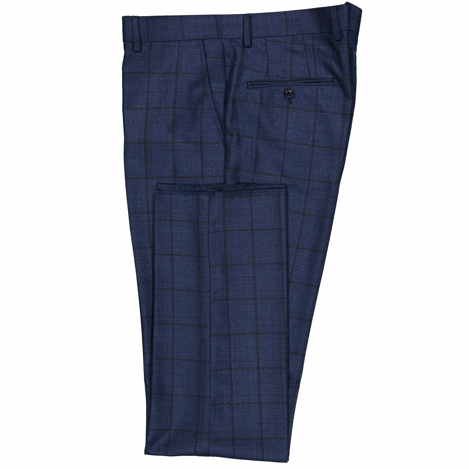 Alberto Cardinali Men’s Medium Blue Windowpane Plaid 2 Button Slim Fit Suit NEW