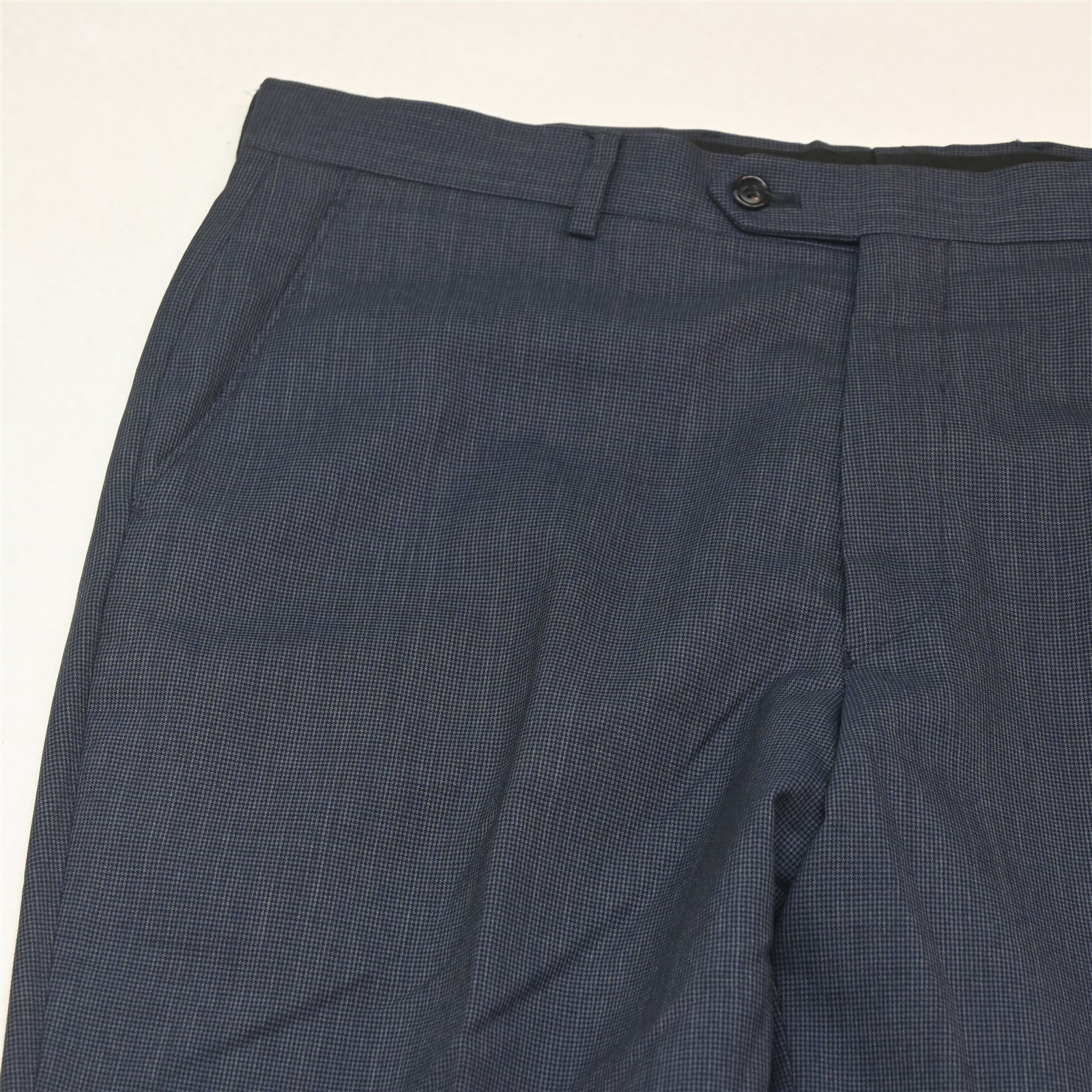 Jos A Bank 41L 36×30 Blue Houndstooth 100% Wool Mens Jacket Pants Suit