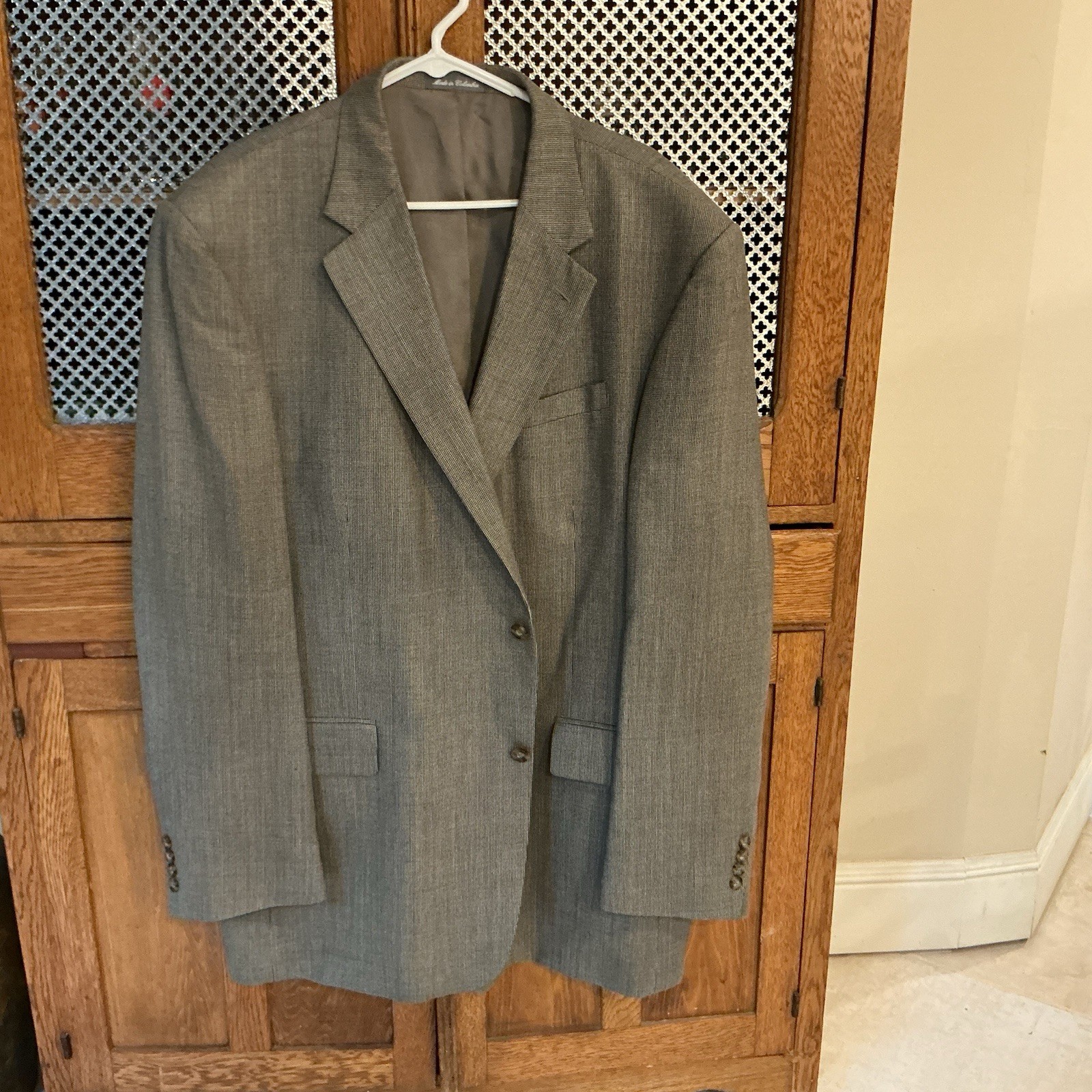 Oscar de la Renta Men’s Gray Suit Jacket Blazer 50XL Silk Wool Classic Colombia