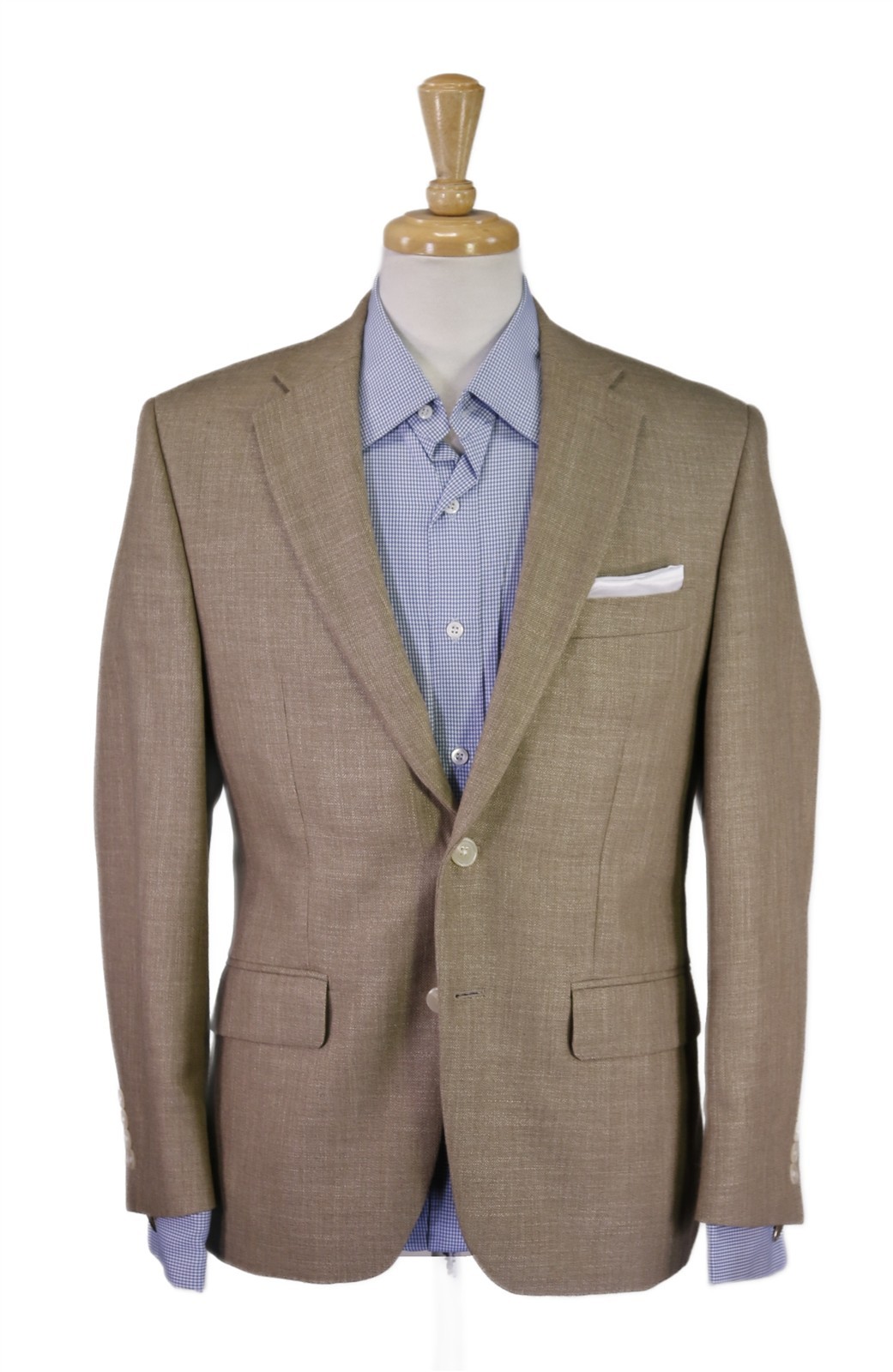 Lauren Ralph Lauren Mens Light Brown Woven Rayon Linen 2-Btn Blazer Jacket 38S