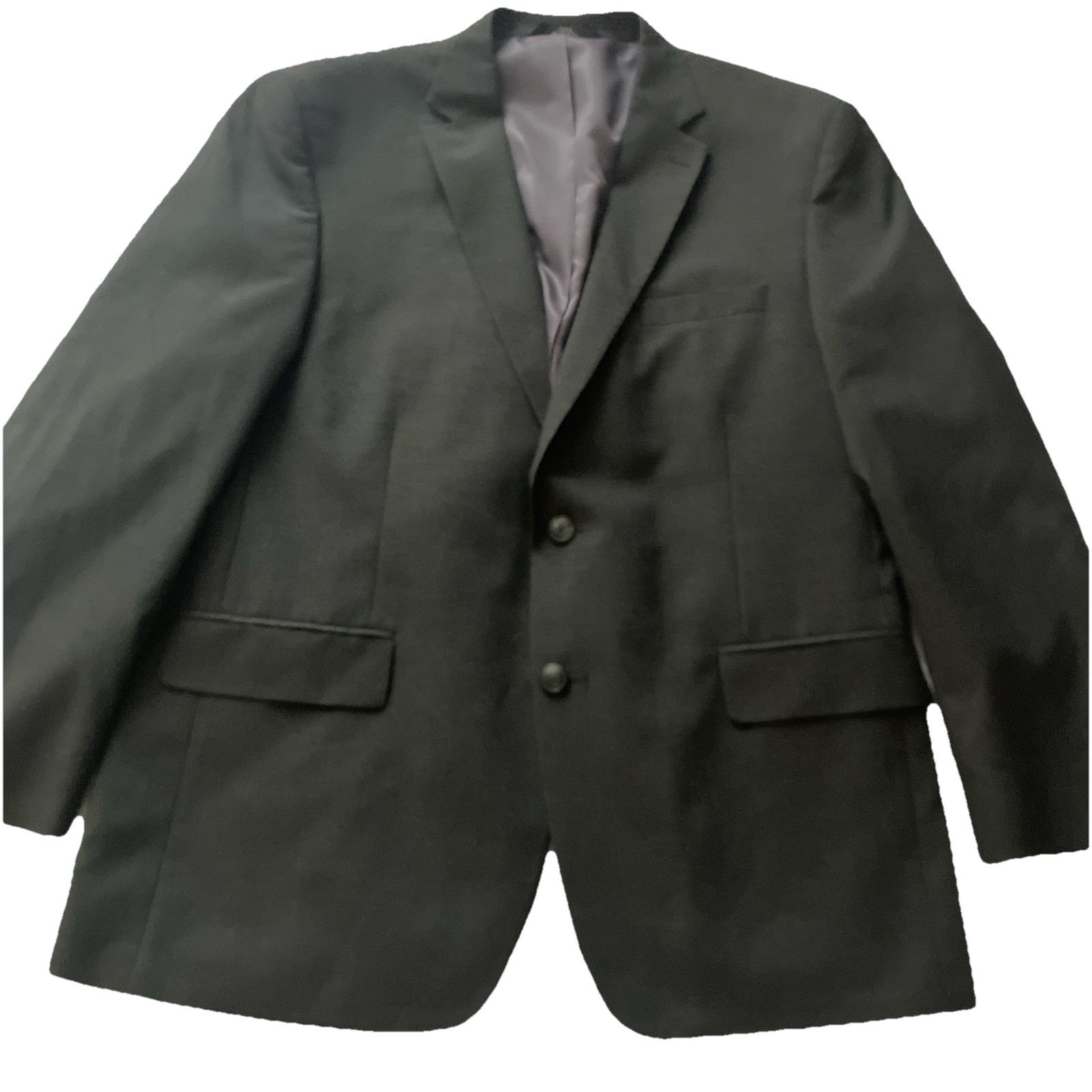 Haggar Blazer Mens 44R Small Houndstooth Polyester Blend Jacket Sport Coat Gray