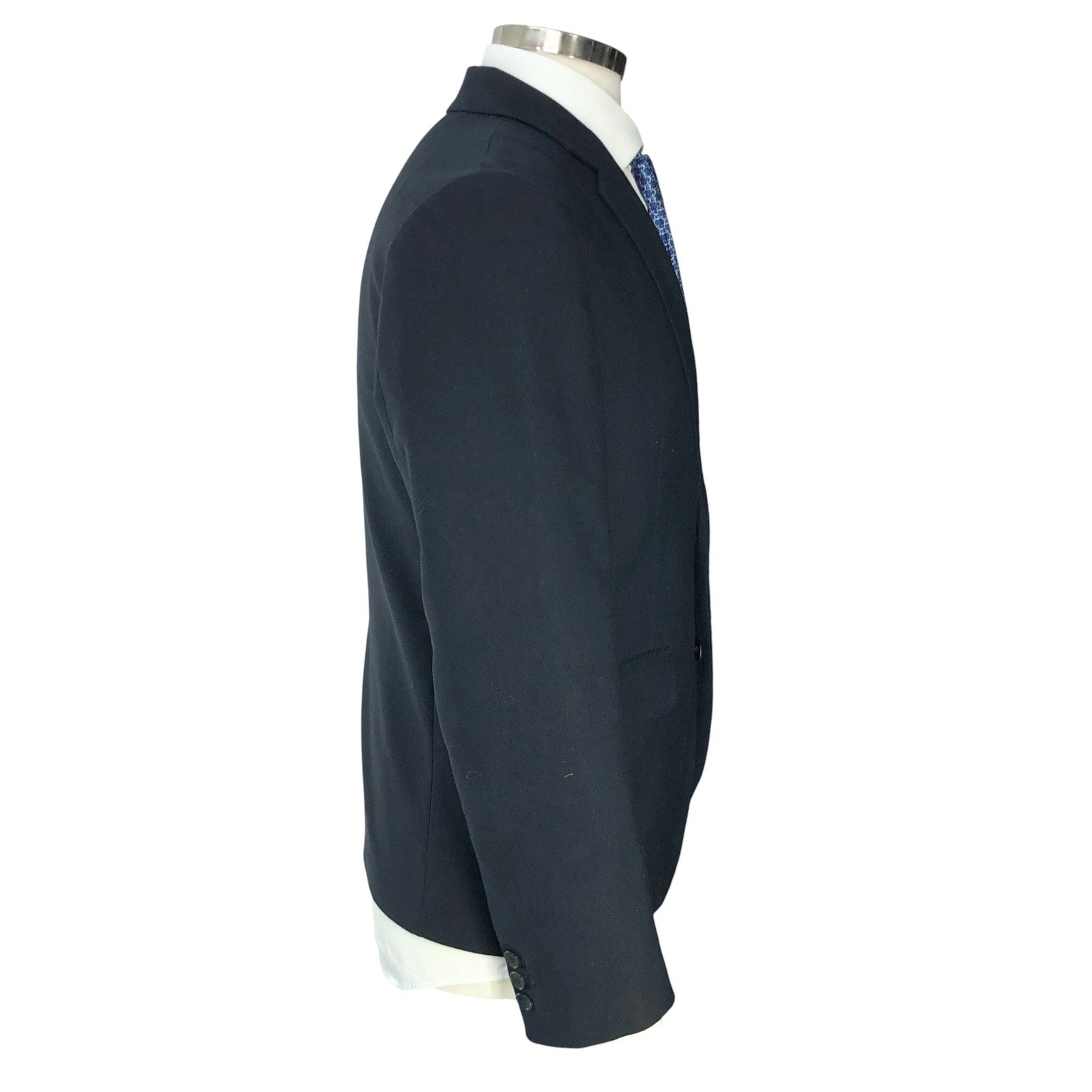CHCM Sport Coat Mens 38S Navy Cotton Polyester Two Button Slim Single-Vented