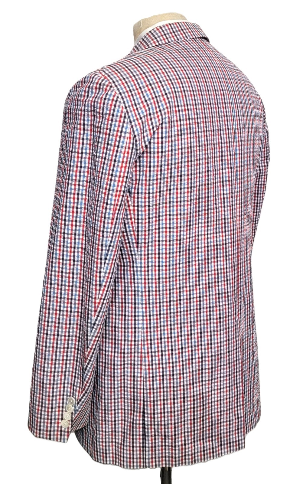 VTG Brooks Brothers Fritzgerald Blazer Sport Coat Seersucker Check Cotton 41 L