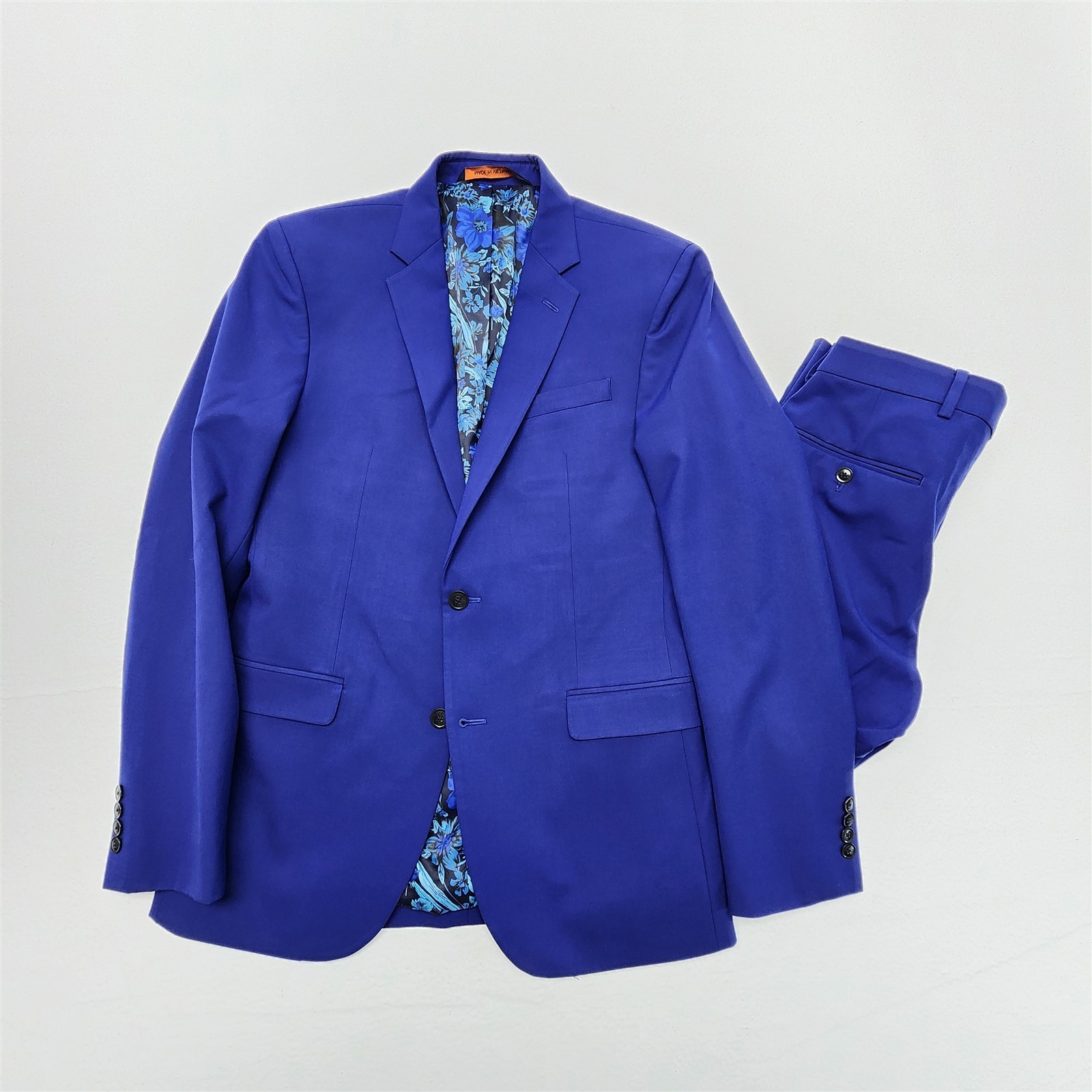 Egara 40L 30×32 Dark Blue Skinny Fit Stretch Mens Jacket Pants 2Pc 2Btn Suit