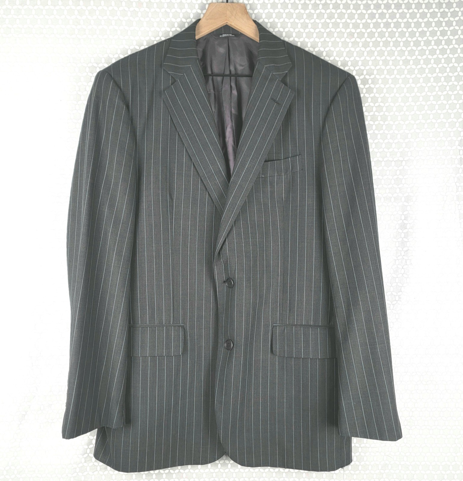 VTG Brooks Brothers Blazer Mens 40R Dark Gray Pinstripe 100% Wool Made In USA