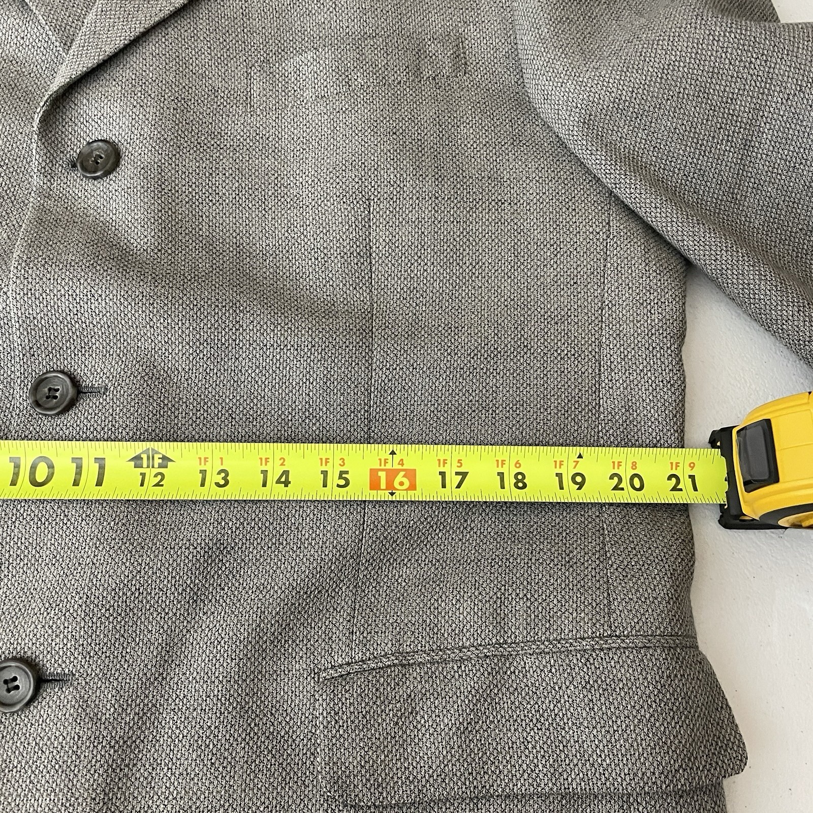 Jones New York Sport Coat Mens 42R Gray Multicolor Check Silk Wool Three Buttons