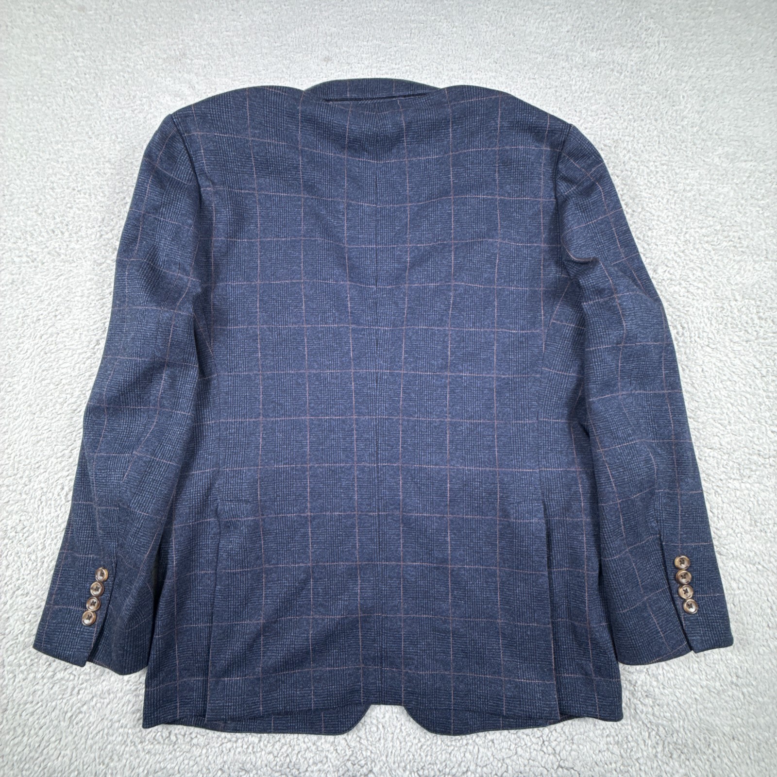 Bonobos Blazer Mens 40S Navy Jetsetter Windowpane Stretch Unstructured Jacket