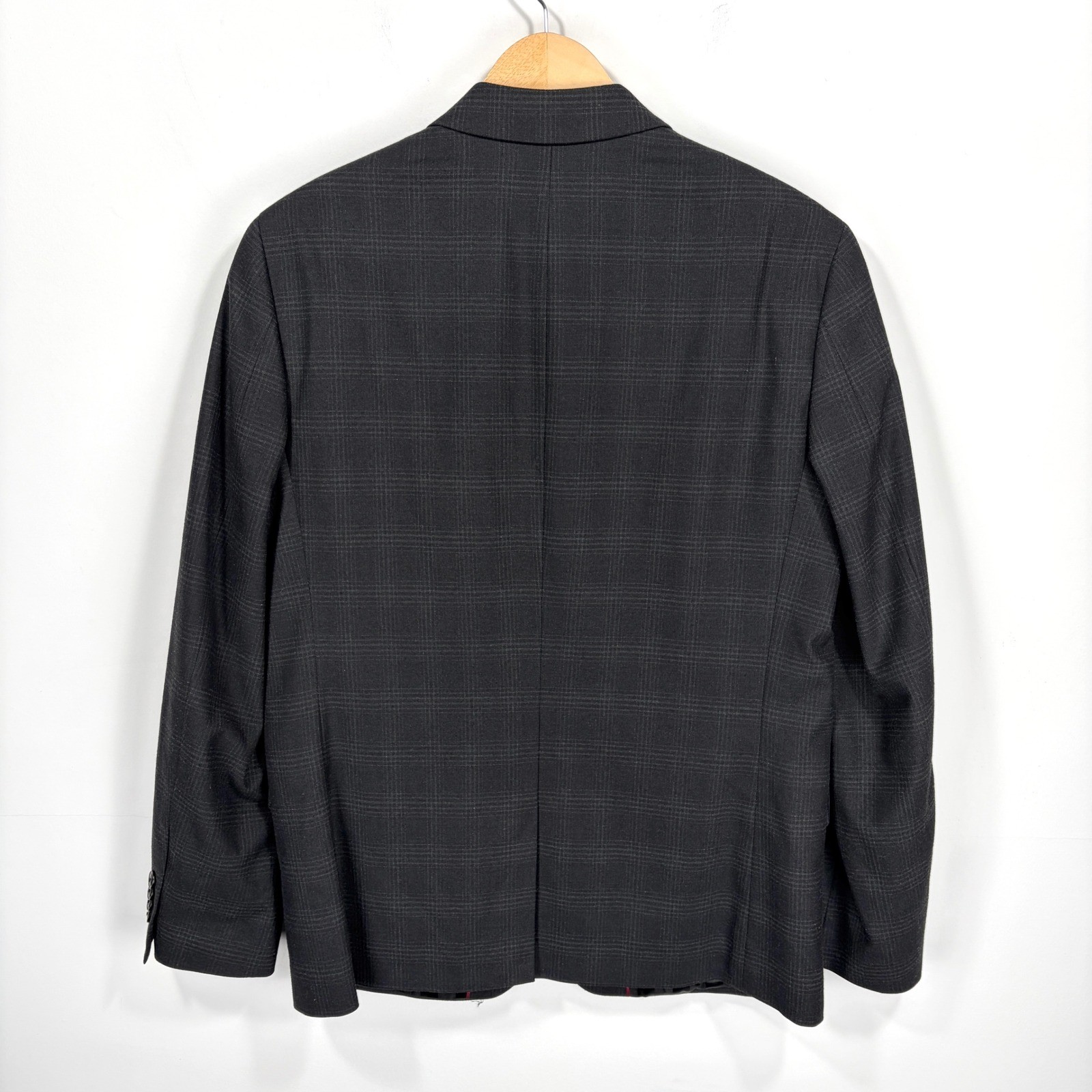Ben Sherman Sport Coat Blazer Jacket Men 38S Gray Black Check Poly Rayon 2 Btn