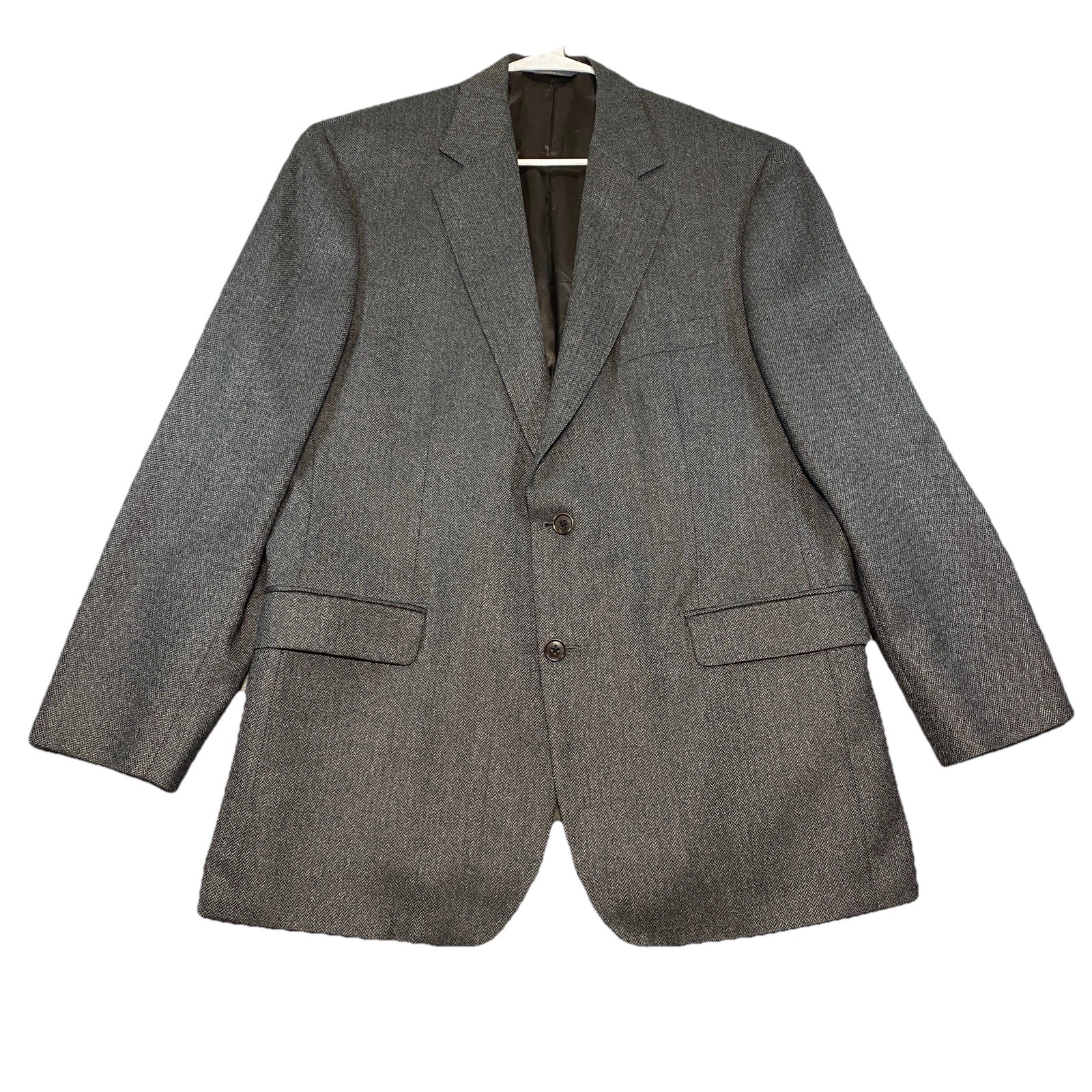 Brooks Brothers 346 Blazer Mens 43R Herringbone Made In Jordan Lambs Wool