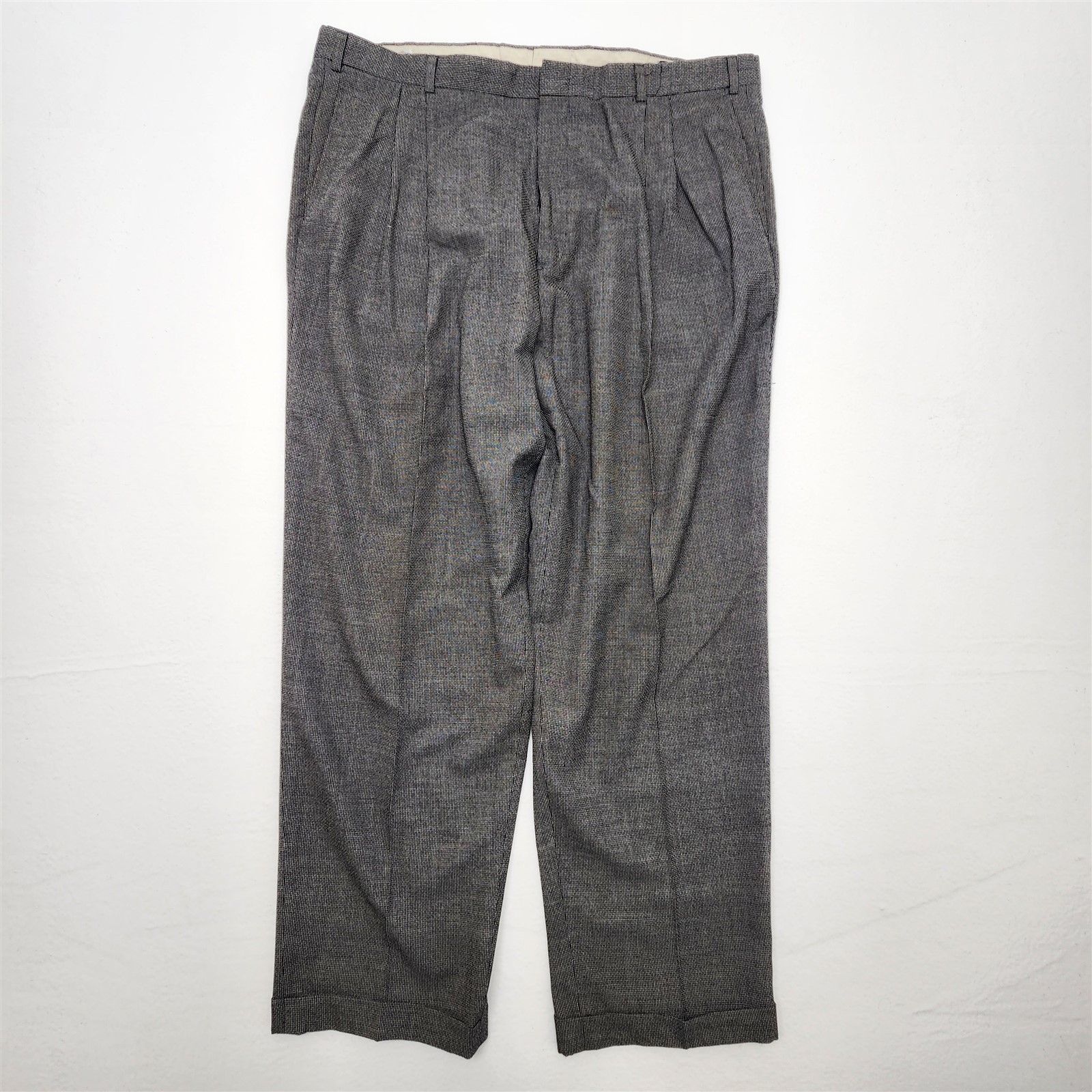VTG USA MADE Alexander LLoyd 52R 42×34 Dark Gray Tic Weave 100% Wool Suit