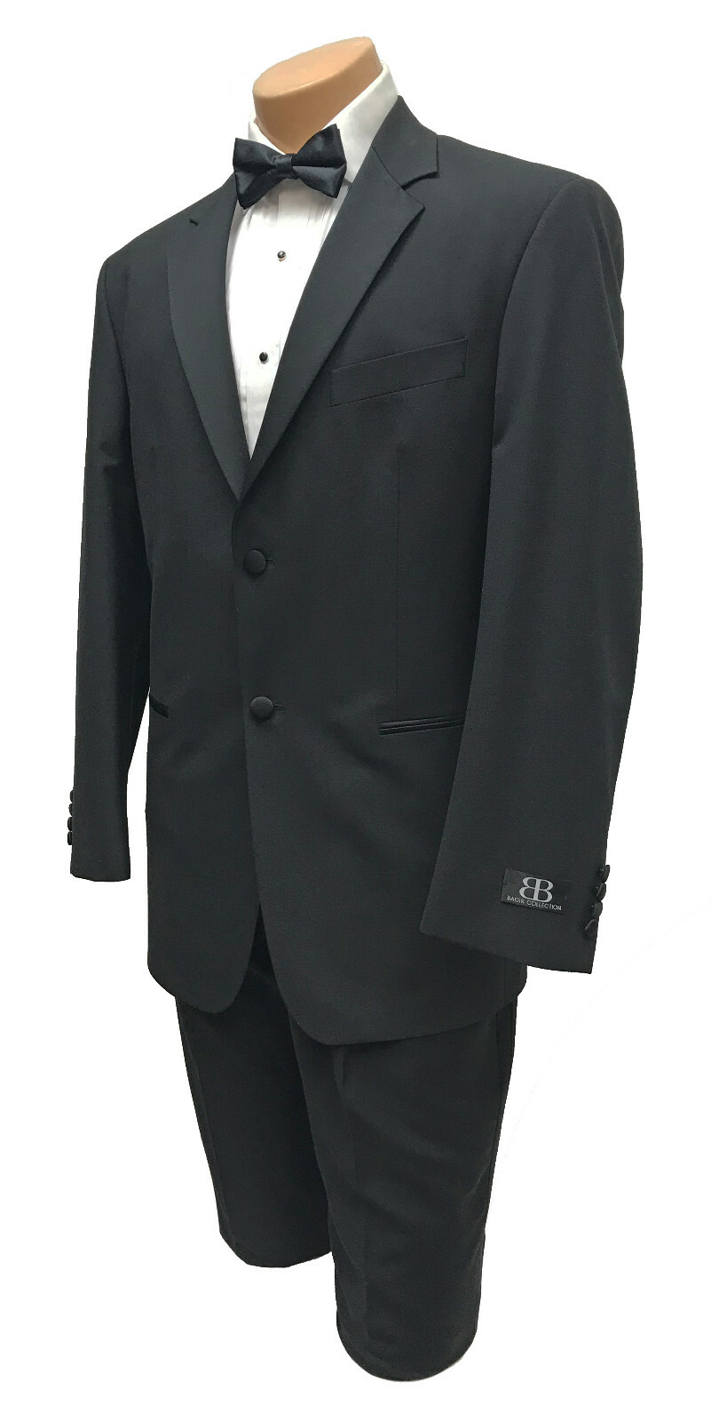 New Men’s Black Bagir Collection Tuxedo Jacket with Pants Wedding Mason 40R 34W