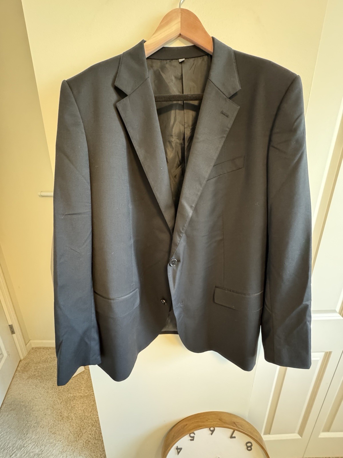 Bonobos Black Jetsetter Wool Blazer Suit Jacket 52L Standard Fit 2-Button