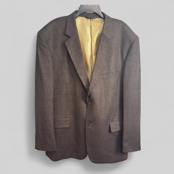 Fortini Italian Collezione brown tweed super fine merino wool blazer size