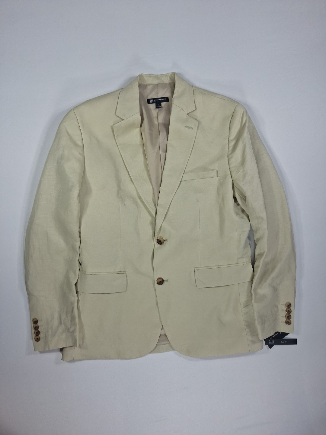 Men’s Medium Beige Linen Sport Coat Blazer Grain Slim Fit