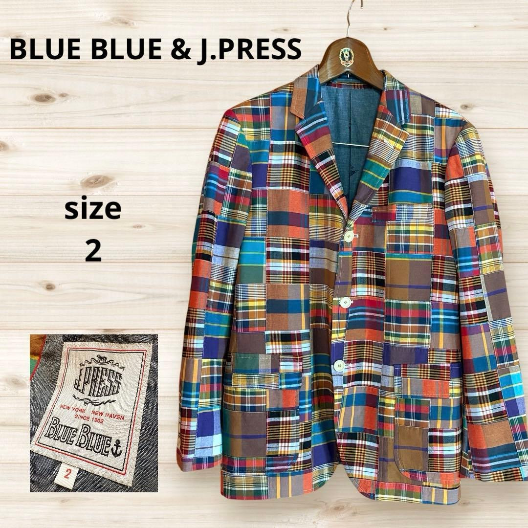 J.PRESS x BLUE BLUE Patchwork Madras Plaid Jacket Size 2 / M SS19 Ivy Preppy