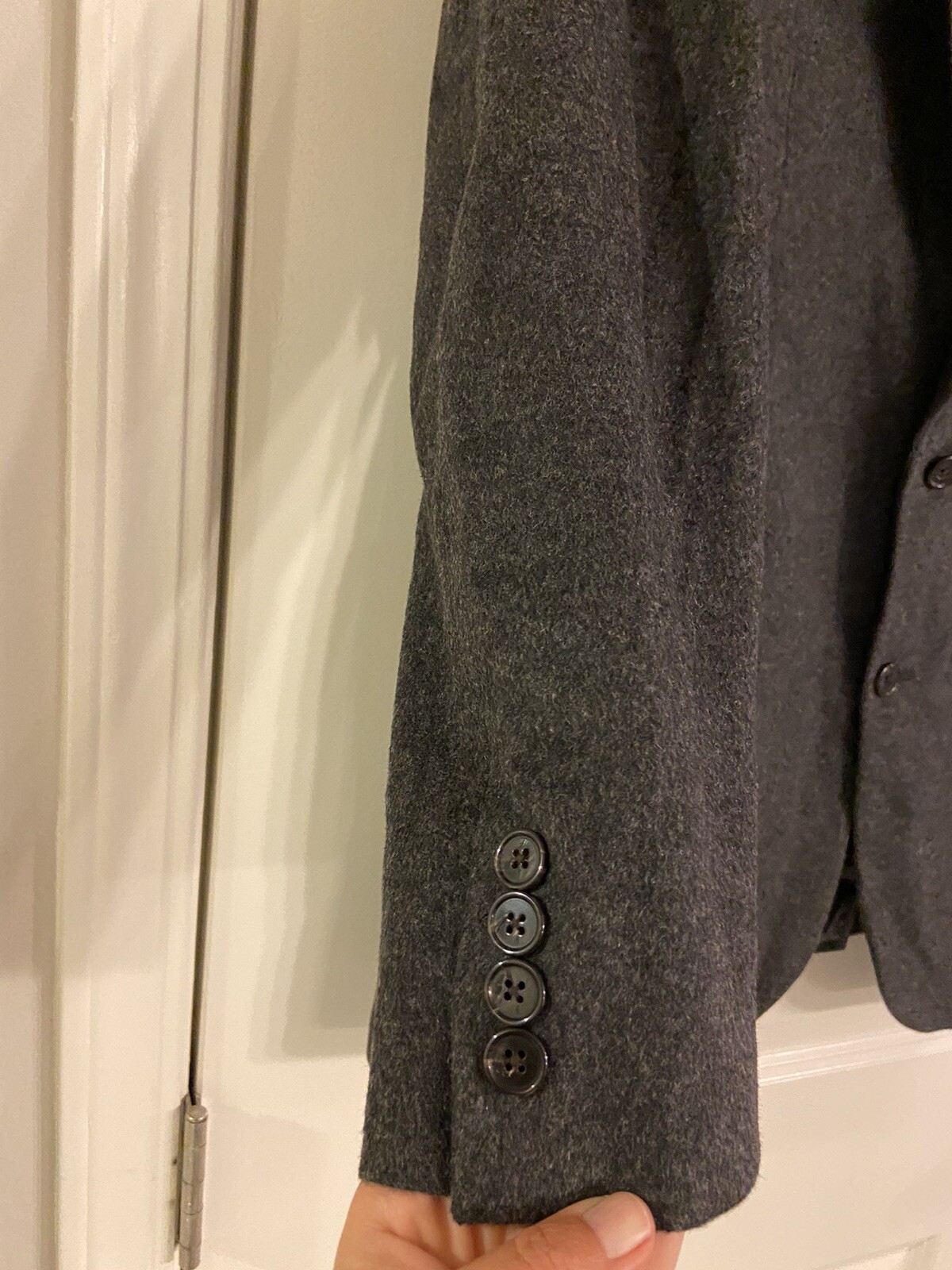 Ralph Lauren Black Label Mens Jordan Wool/silk Solid gray Sportcoat Blazer 44L